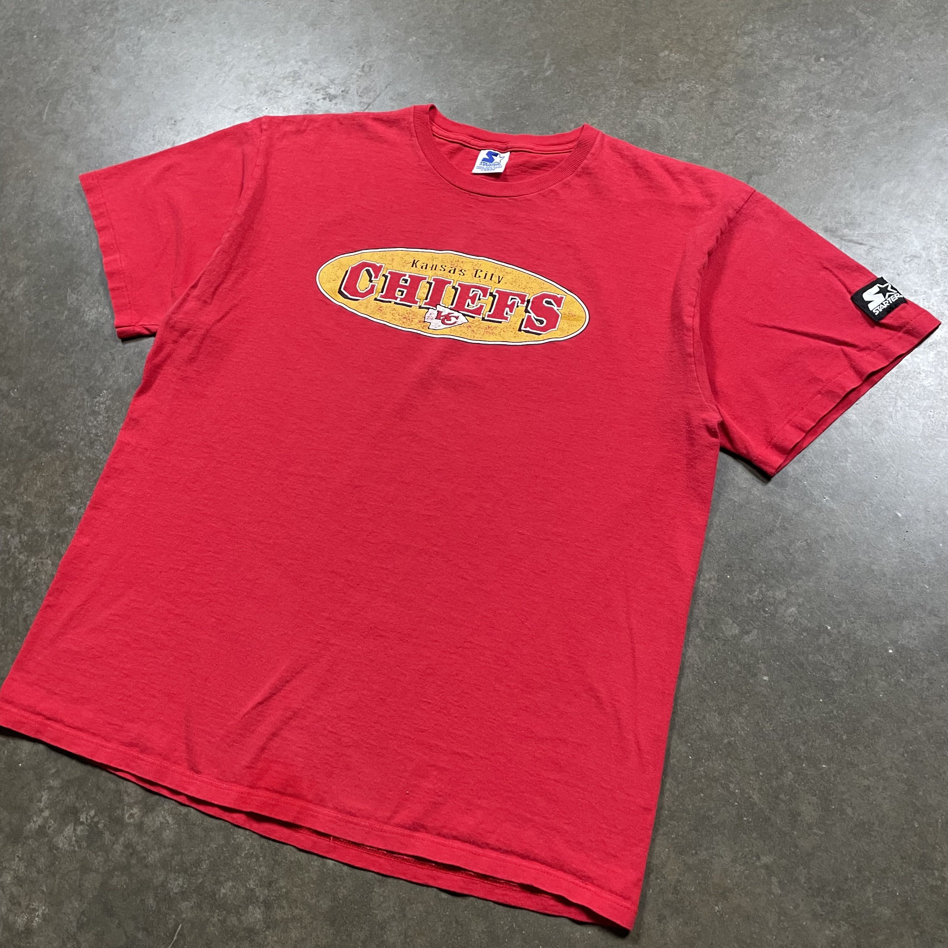 Starter × Vintage Vintage 90s Kansas City Chiefs Tshirt Starter NFL Football Size US L / EU 52-54 / 3 - 2 Thumbnail