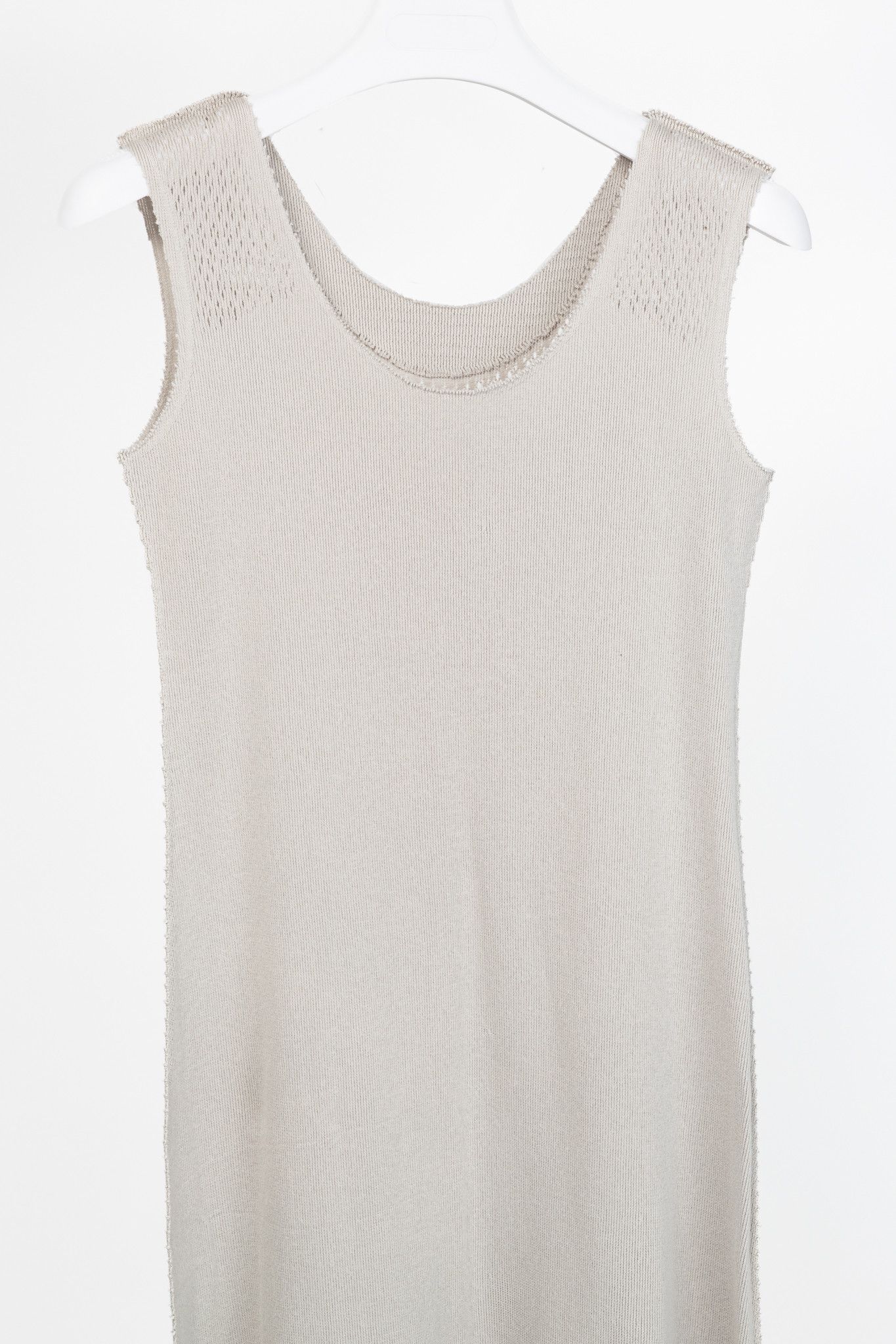 Issey Miyake Issey Miyake Fete Grey Mesh-Knit Fringe-Hem Maxi Dress Size M / US 6-8 / IT 42-44 - 3 Thumbnail