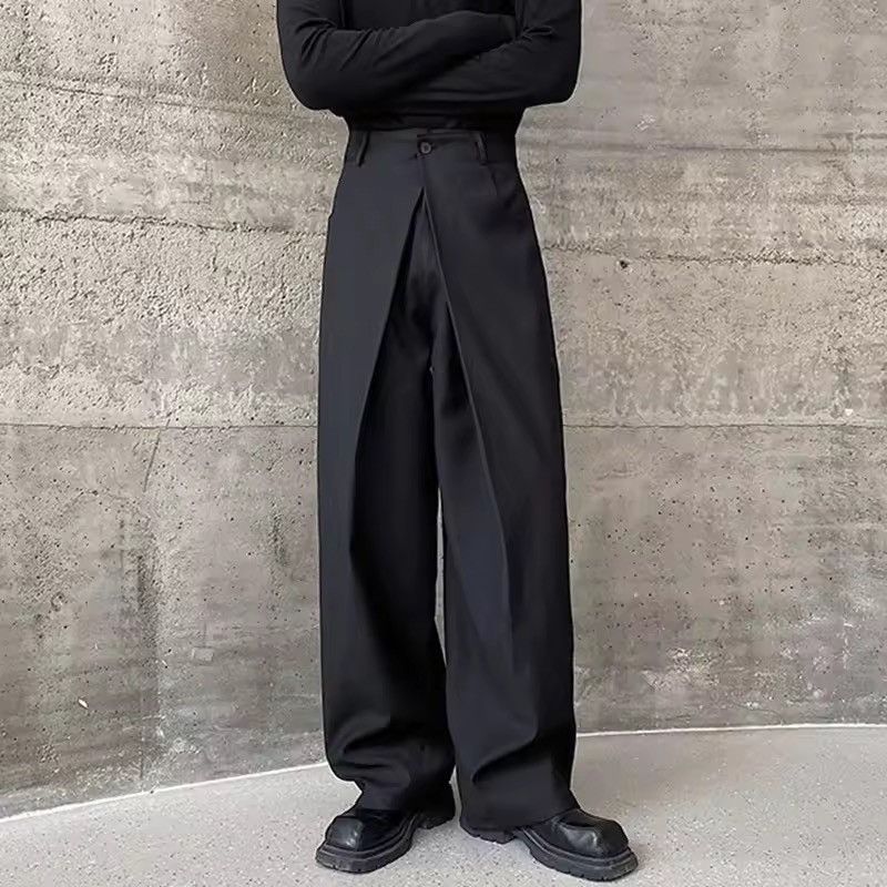 Japanese Brand Black High Waist Straight Wide Leg Pleated Pants / Trousers Size US 32 / EU 48 - 8 Thumbnail