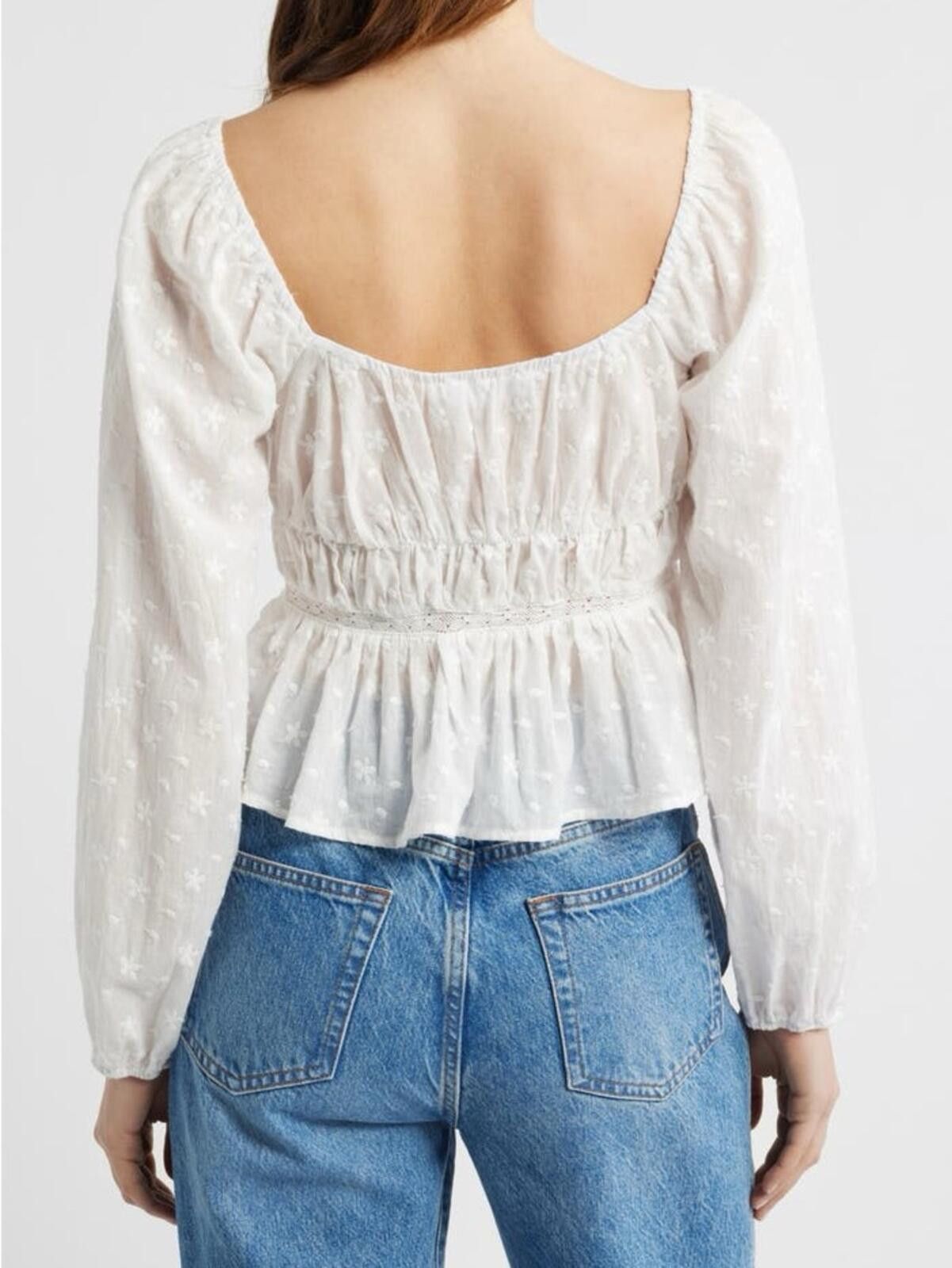 Other NWOT Embroidered Long Sleeve Peplum Top Size S / US 4 / IT 40 - 2 Thumbnail