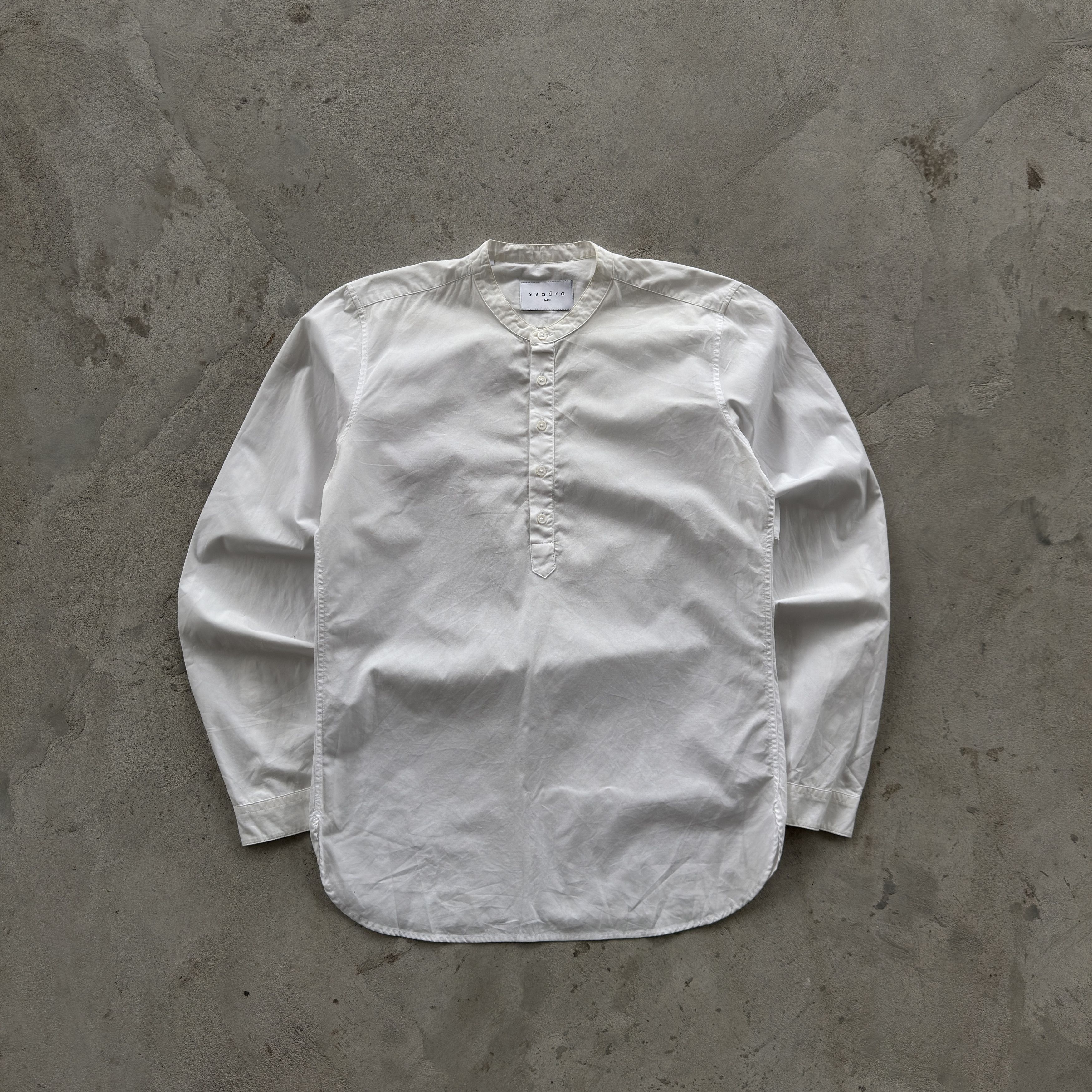 Sandro Vintage 90s Sandro Half Button Preppy Button Ups Shirt Size US S / EU 44-46 / 1 - 1 Thumbnail