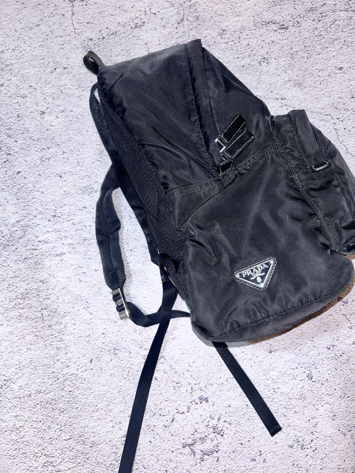 Prada Prada Black Nylon Backpack with Triangle Logo Vintage Size ONE SIZE - 5 Thumbnail