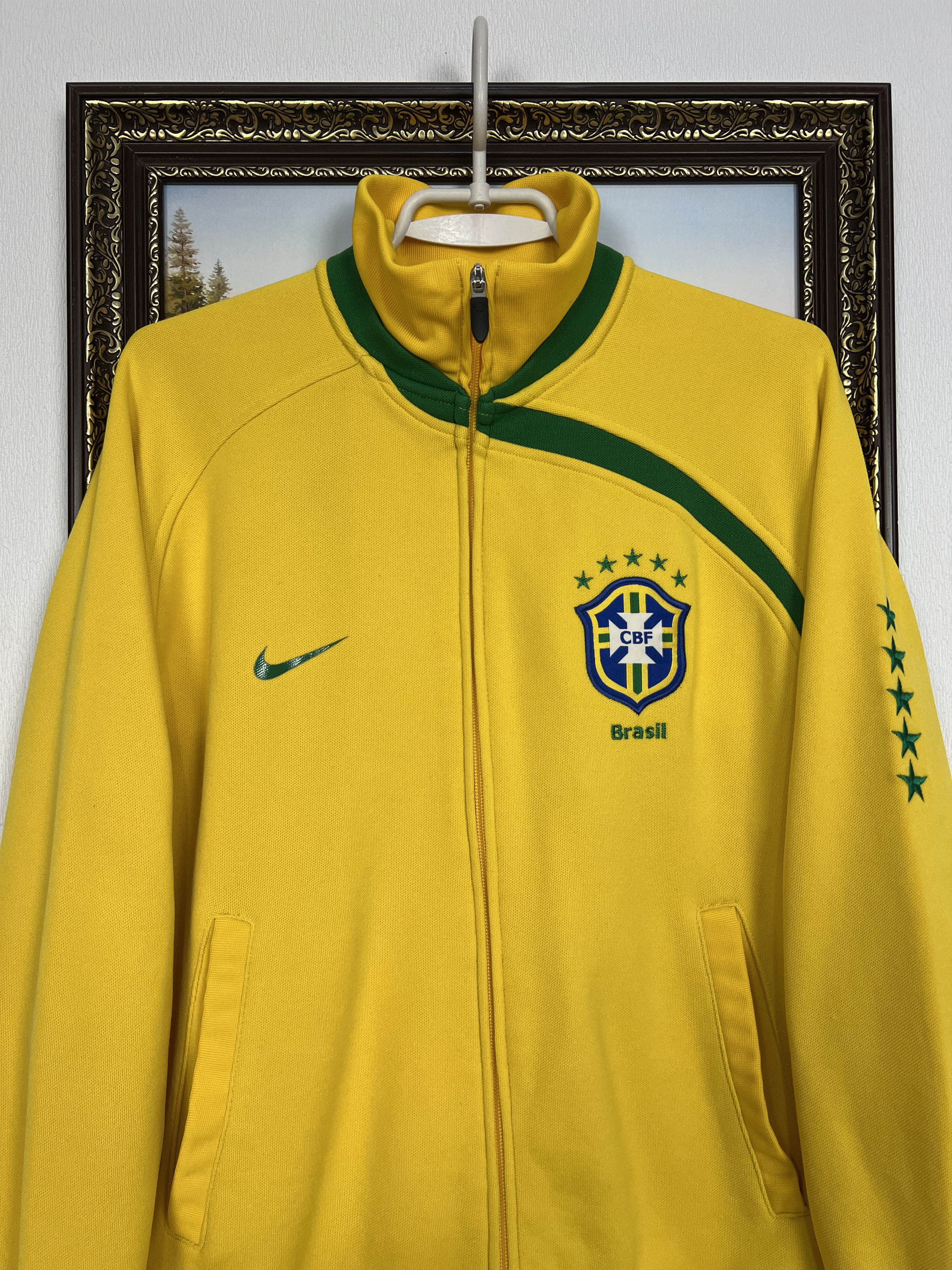 Nike Vintage Brazil Football Jacket Soccer Track Top National Size US M / EU 48-50 / 2 - 2 Thumbnail
