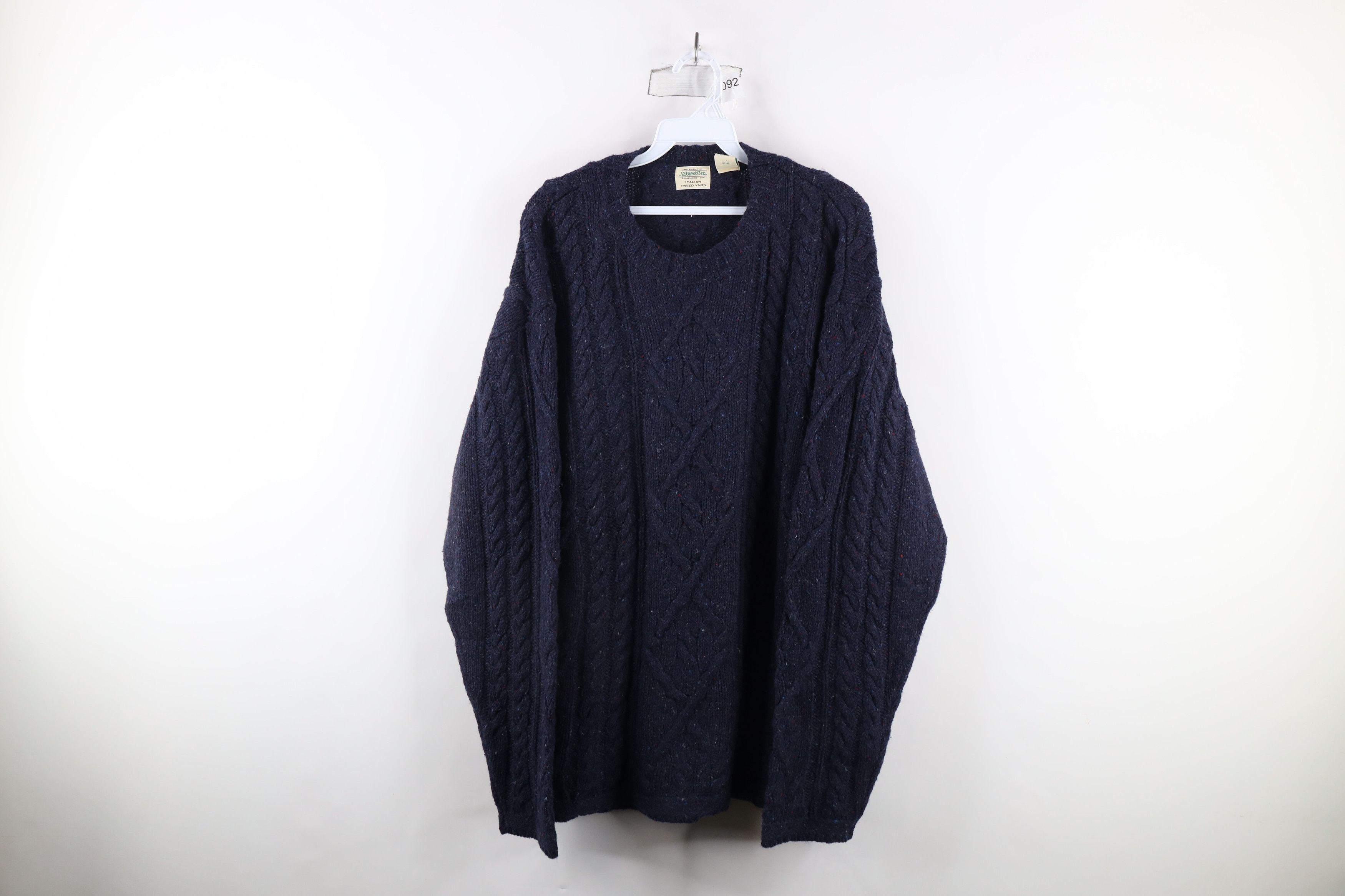 Vintage Vintage 90s Yarn Wool Blend Chunky Knit Fisherman Sweater Size US XL / EU 56 / 4 - 1 Thumbnail