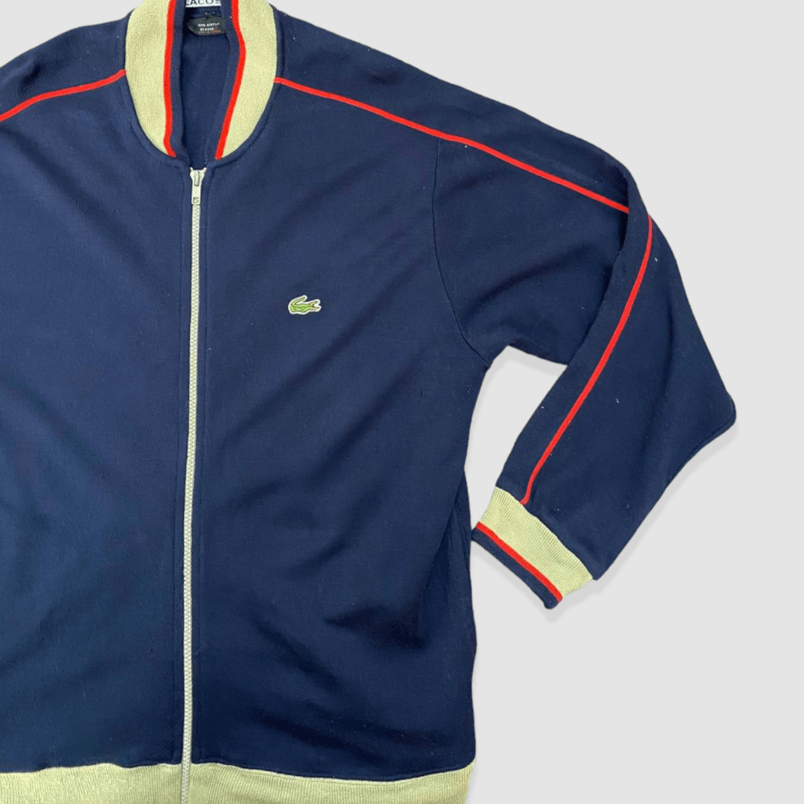 Lacoste Rare HTF Vintage 80s Izod Lacoste Sweater Bomber Jacket Size US L / EU 52-54 / 3 - 3 Thumbnail