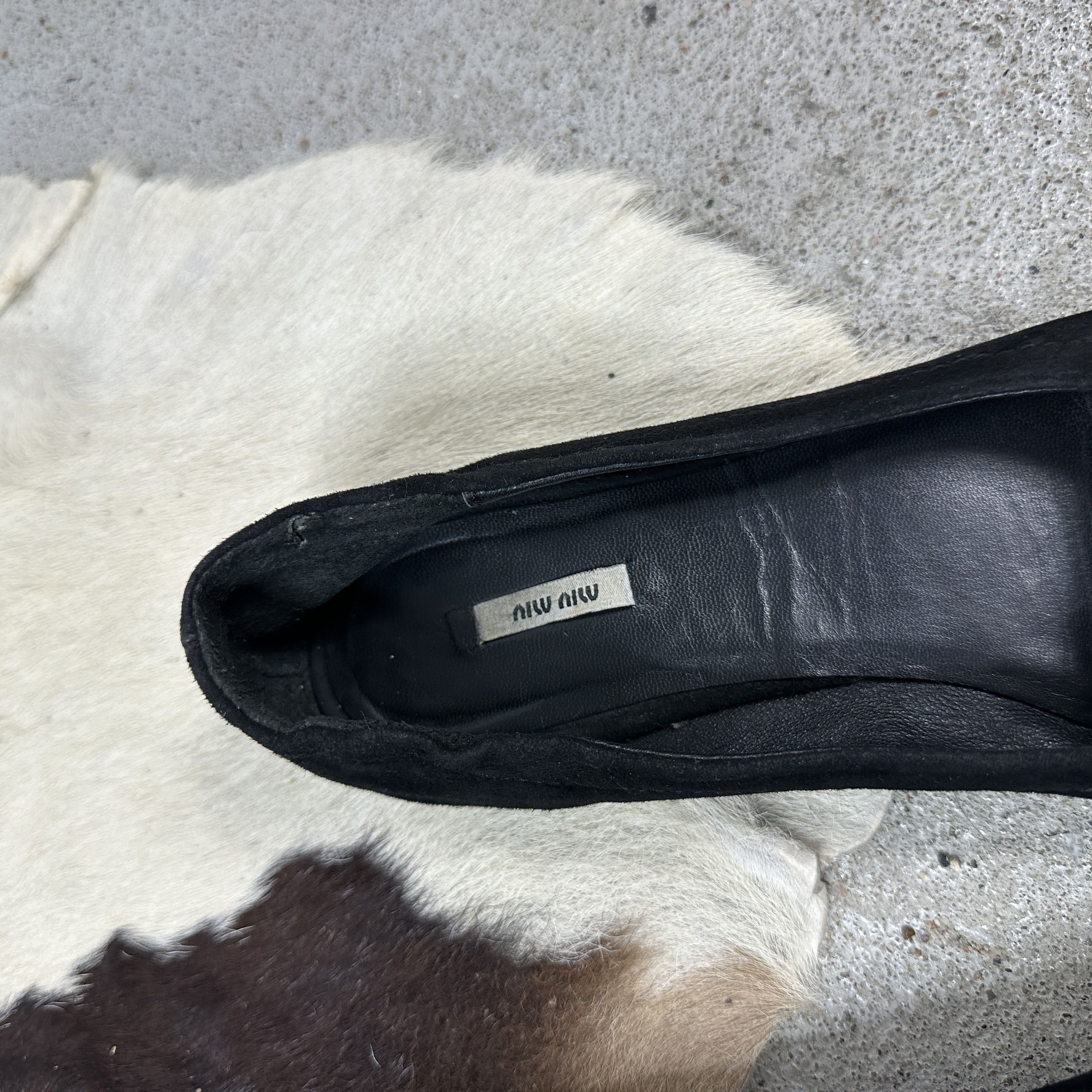 Miu Miu × Vintage Vintage Leather Y2K Preppy Miu Miu Steel Tip Ballerinas Size US 7.5 / IT 37.5 - 7 Thumbnail