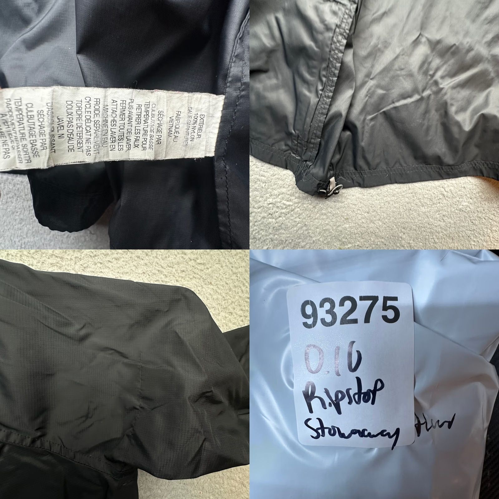 Vintage LL Bean Ripstop Stowaway Hooded Windbreaker Jacket Womens Petite Small Black Size S / US 4 / IT 40 - 8 Thumbnail