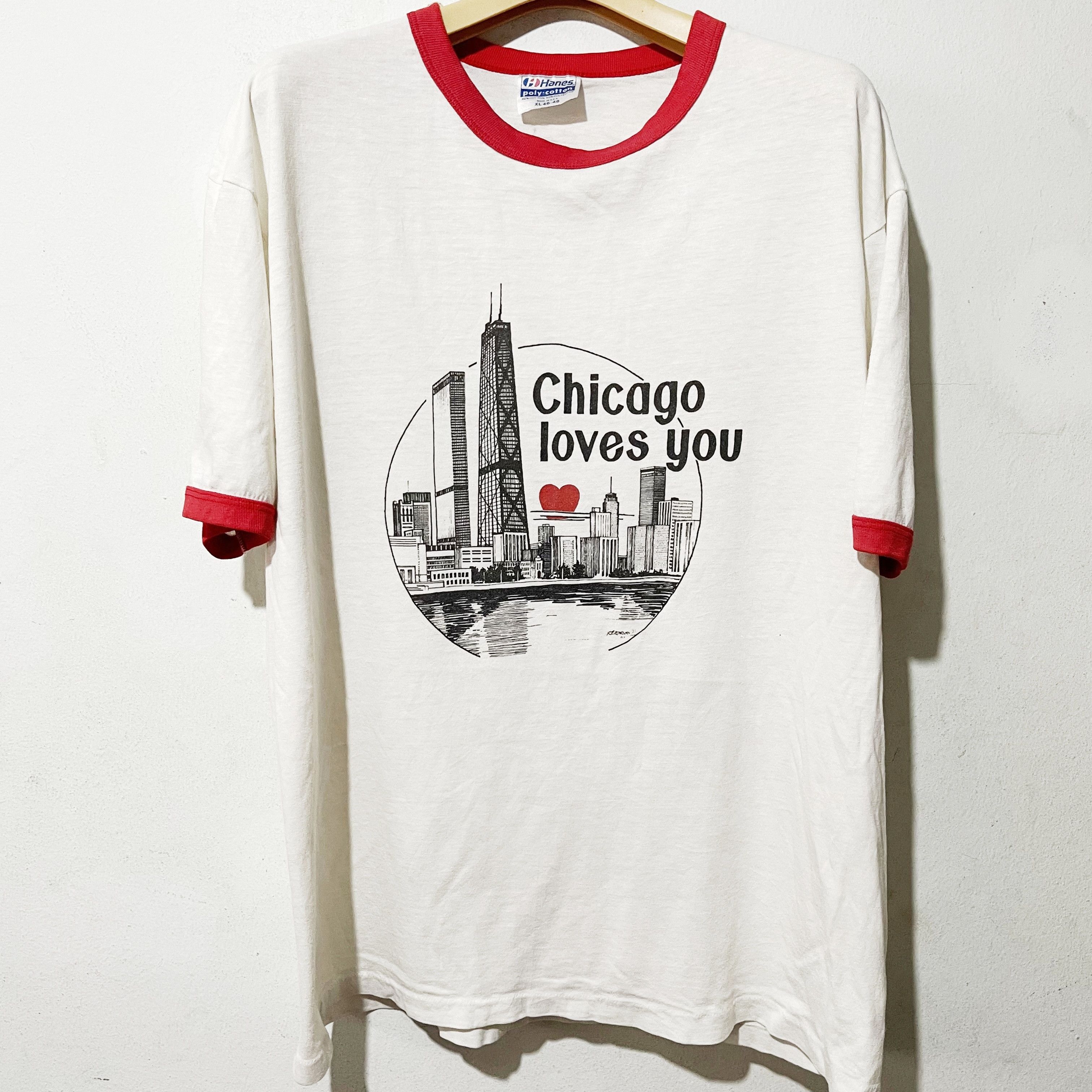Vintage Vintage 90s Chicago Ringer Tee Size US L / EU 52-54 / 3 - 1 Thumbnail
