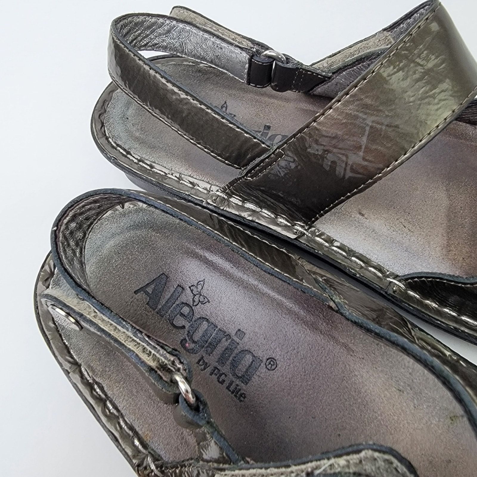 Designer Alegria Verona Chrome Leather Slip On Platform Sandals - 7 Size US 7 / IT 37 - 10 Thumbnail