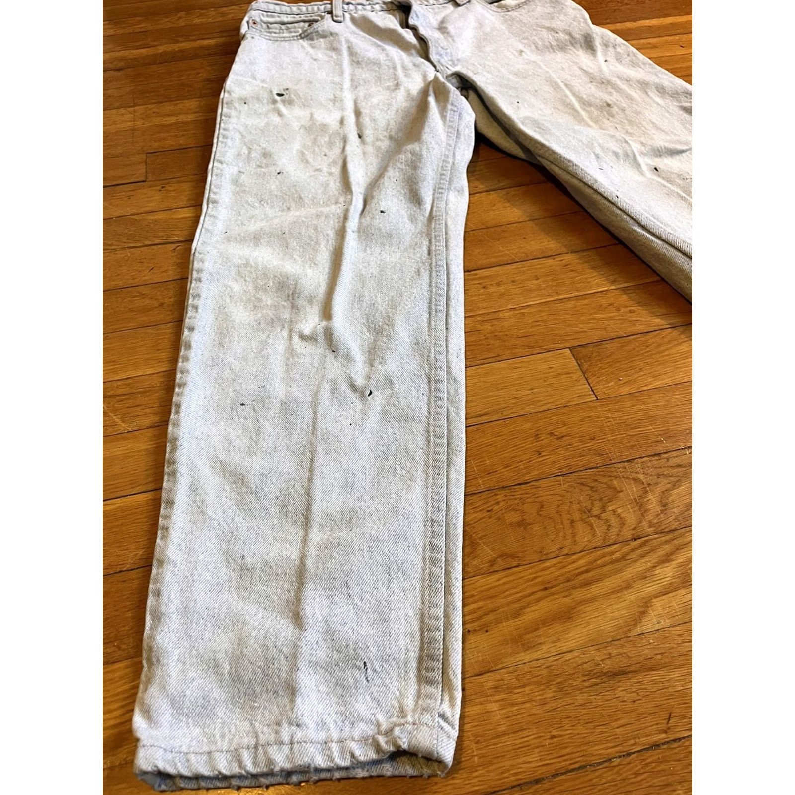 Levi's VINTAGE Levi’s Jeans Mens 33x28 Distressed 80s USA Blue Denim Cotton 5-Pocket Regular Straight Jeans Mens Size US 33 - 2 Thumbnail