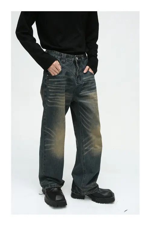 Japanese Brand × Jean American style washed vintage distressed whisker jeans y2k Size US 32 / EU 48 - 4 Thumbnail