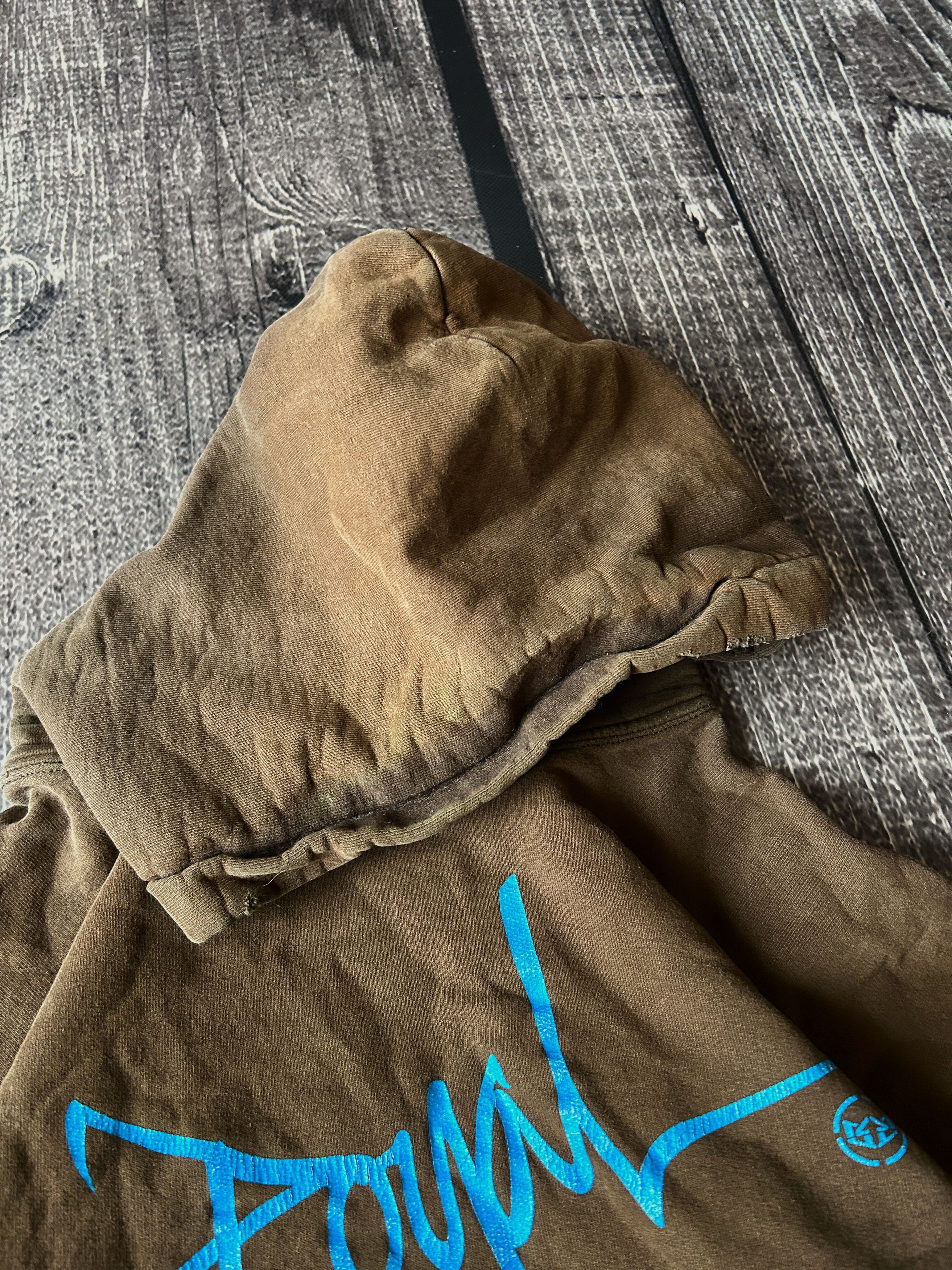 Other Rough Brown Hoodie Blue Script Logo Pullover Streetwear Size US M / EU 48-50 / 2 - 7 Thumbnail