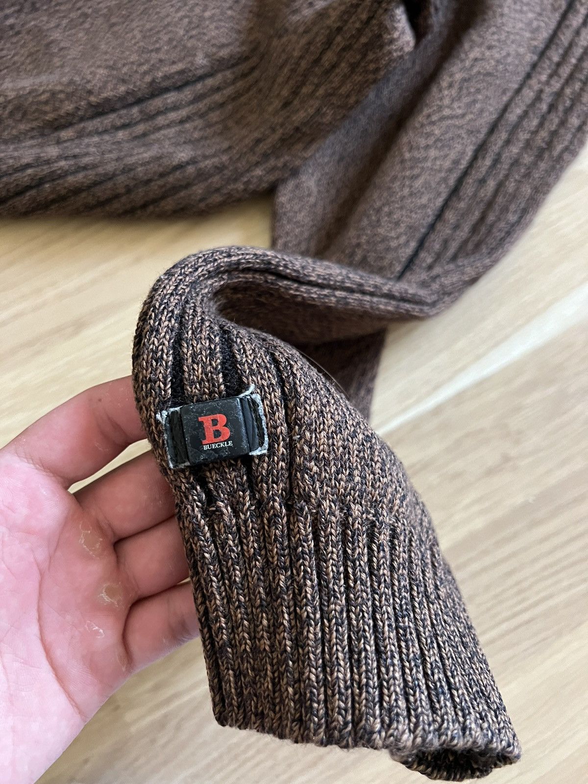 Designer × Vintage Vintage dolce Gabbana style zip sweater punk brown 90s Size US L / EU 52-54 / 3 - 6 Thumbnail
