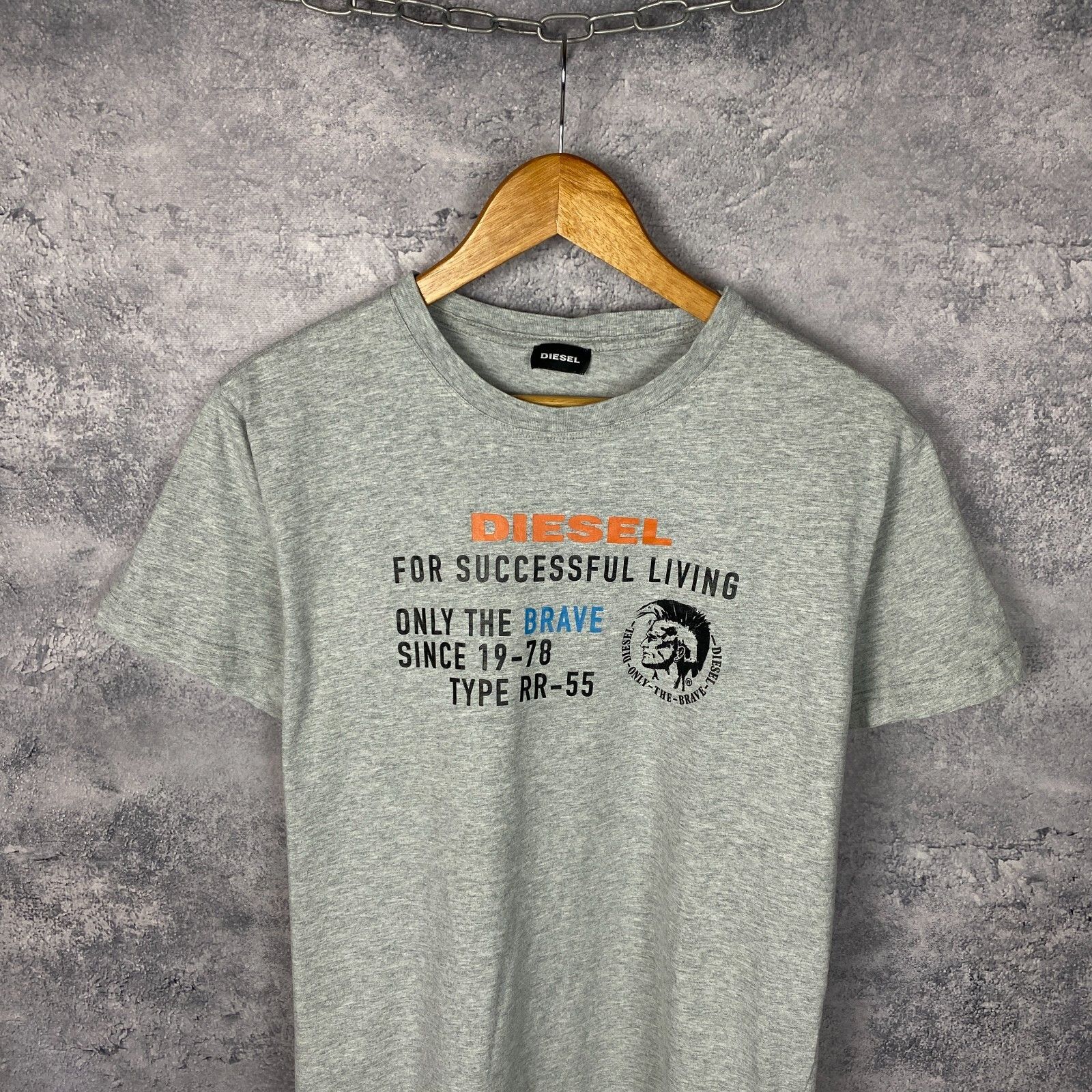 Diesel Diesel Tee Men's Size XL Gray Short Sleeve ` Size US XL / EU 56 / 4 - 2 Thumbnail