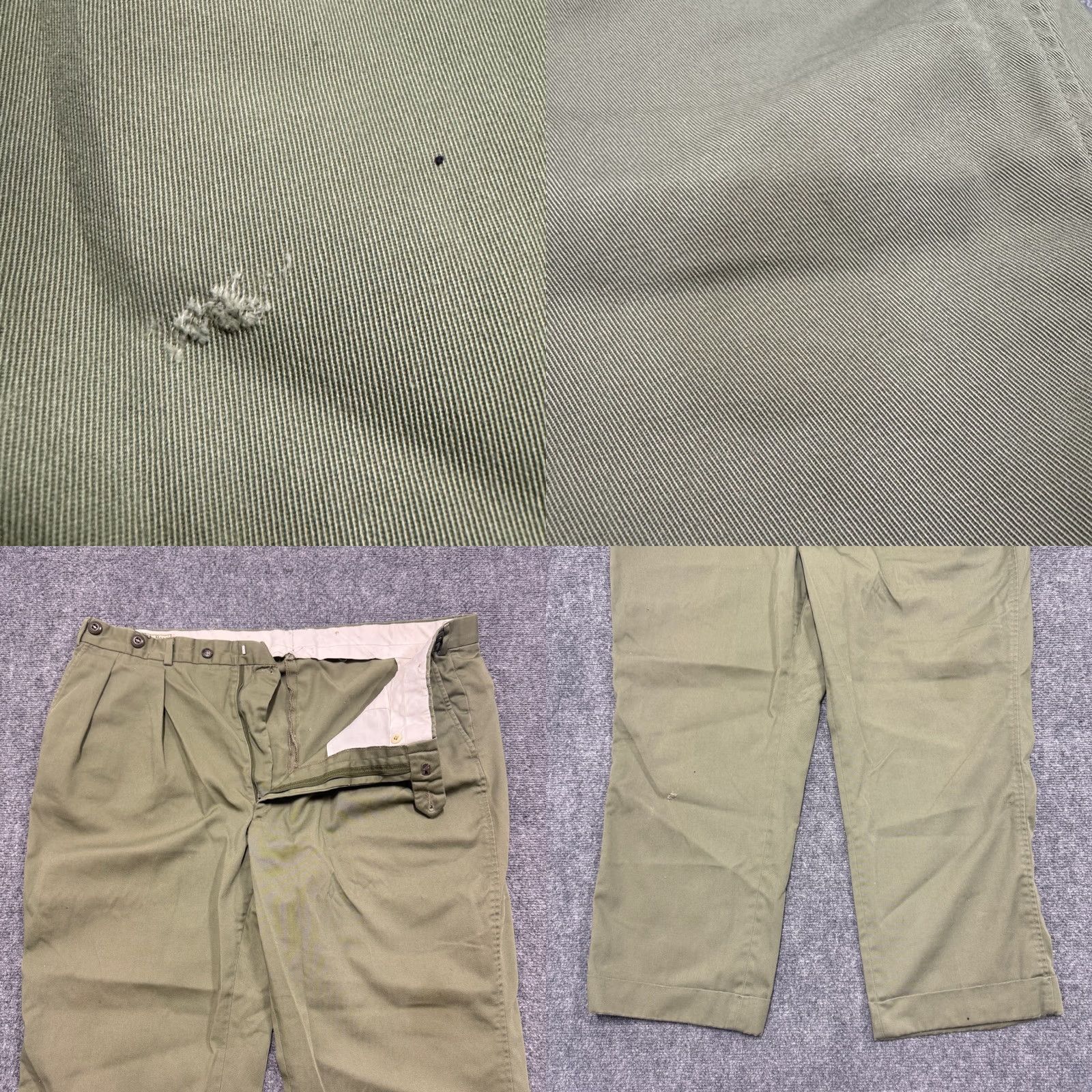 Vintage VINTAGE L.L.Bean Pants Dress Pants Men 42x28 Olive Green Cotton Blend Made In USA Distressed Inseam 28 Men Size US 42 / EU 58 - 8 Thumbnail