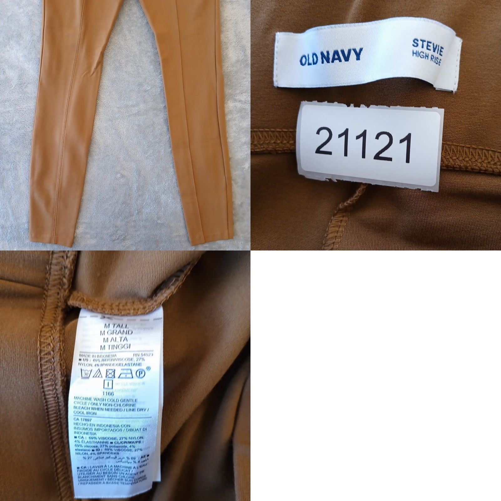 Old Navy Old Navy Stevie Legging Ankle Pants Womens M Tall Brown Pull On Skinny Size 32" / US 10 / IT 46 - 8 Thumbnail