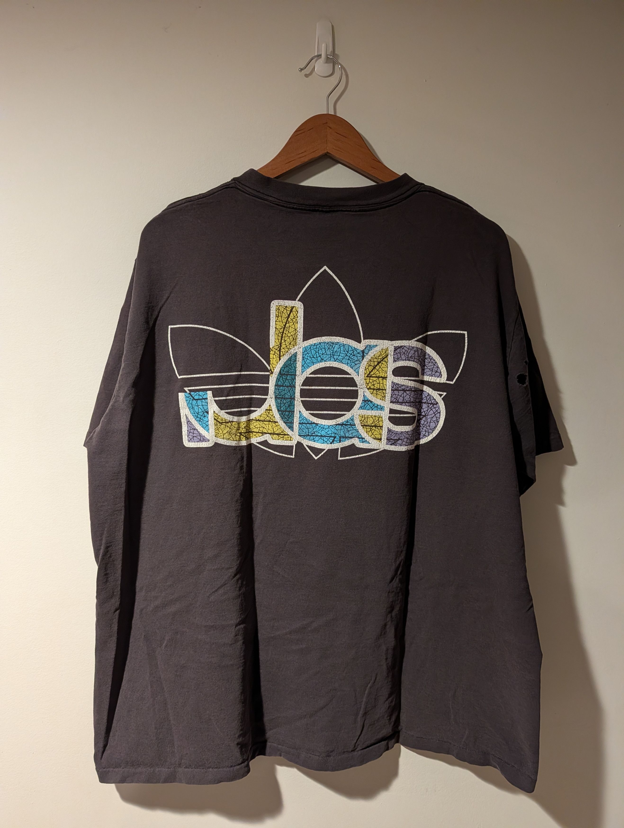 Adidas VTG 90s Adidas Abstract Logo T-Shirt Trefoil Made USA XL Size US XL / EU 56 / 4 - 5 Thumbnail
