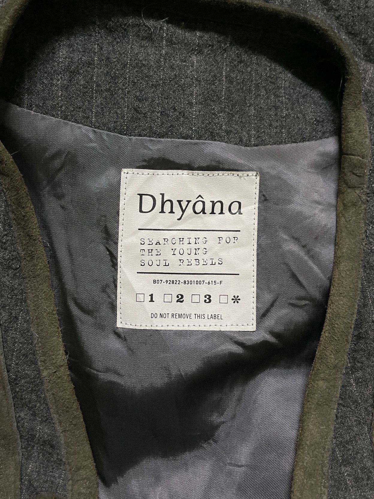 Japanese Brand Dhyana Wool Stripe Leather Switch Quilted Vest Size US XL / EU 56 / 4 - 12 Thumbnail