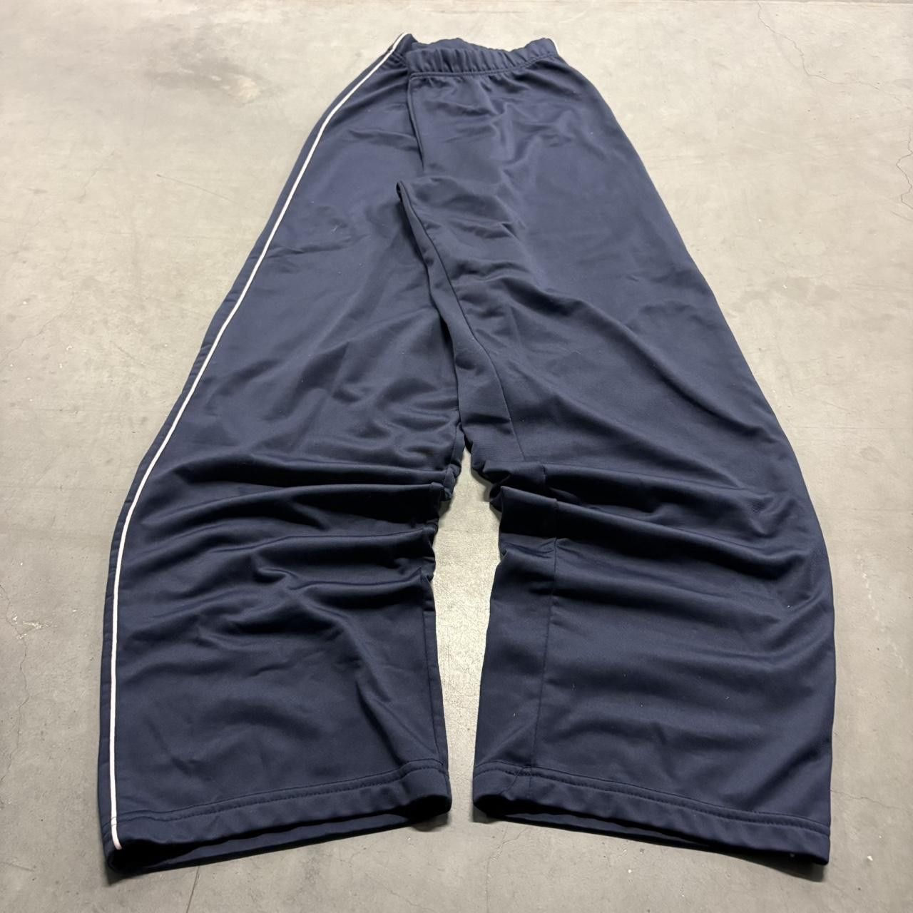 Japanese Brand Crazy Vintage Y2K/2000s Navy Blue Striped Zoey and Beth Trackpants! Size US 32 / EU 48 - 1 Thumbnail