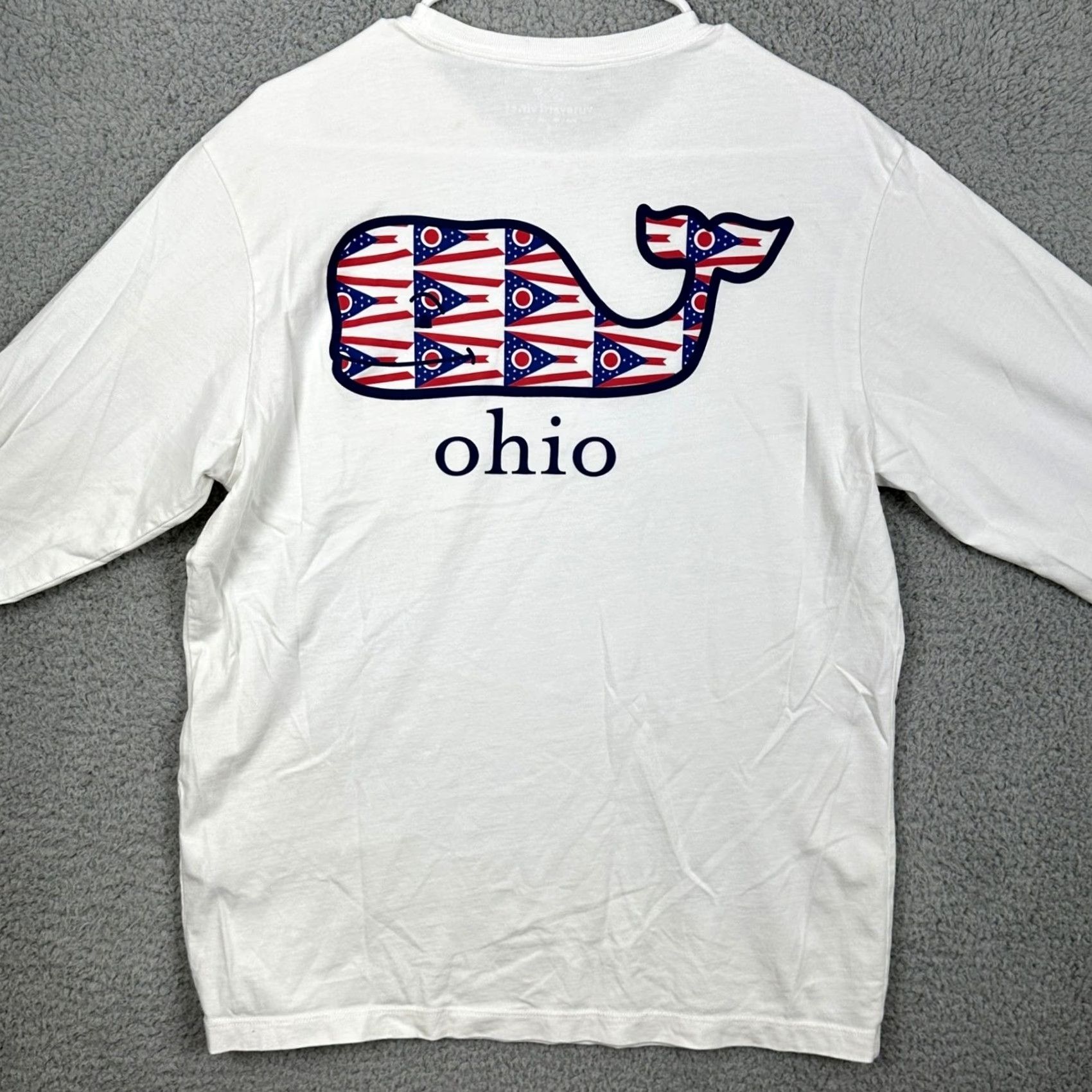 Vineyard Vines Vineyard Vines Ohio T-Shirt Long Sleeve White Crew Neck Pocket Graphic Whale Mens Small Size US S / EU 44-46 / 1 - 2 Thumbnail