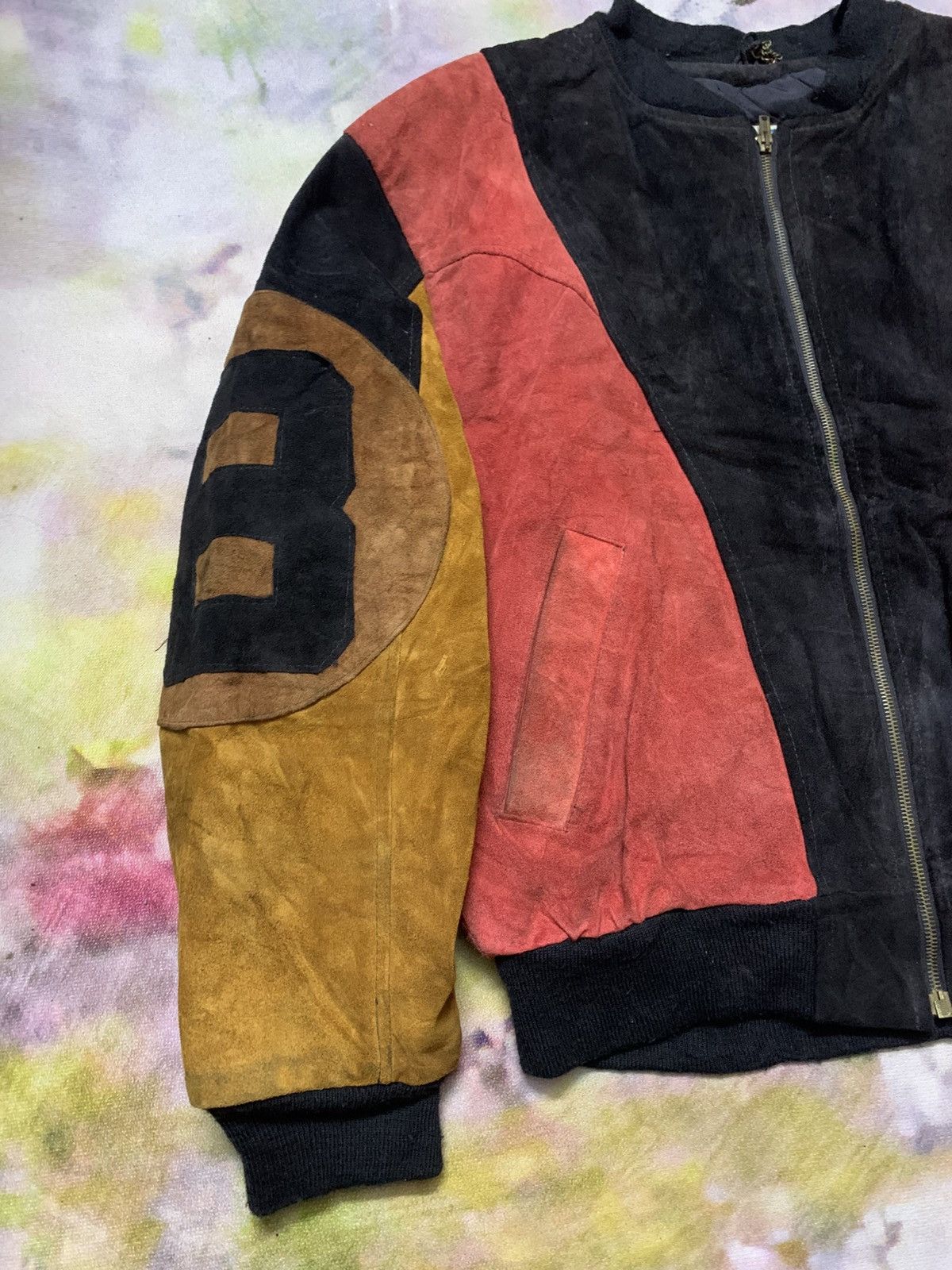 Leather Vintage Eight Ball Leather Suede Dirty Made in England Size US L / EU 52-54 / 3 - 3 Thumbnail