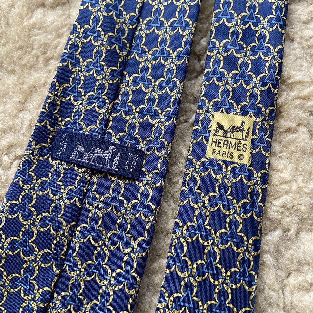 Hermes × Vintage HERMES Paris Silk Tie Made In France Size ONE SIZE - 1 Thumbnail