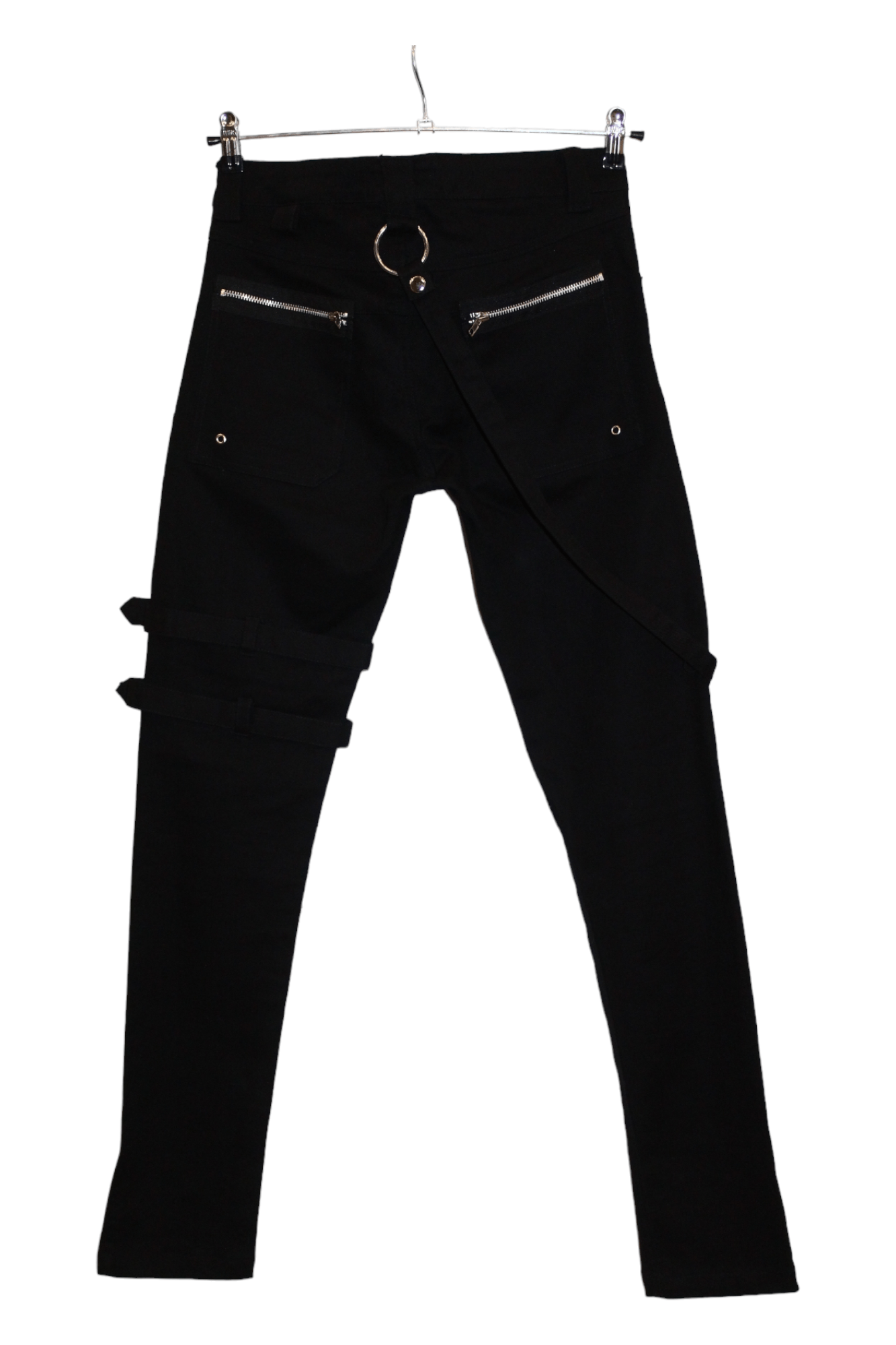 Hysteric Glamour 💥 Vixxsin Steampunk Bondage Black Stretch Pants Slim Fit Size US 32 / EU 48 - 2 Thumbnail