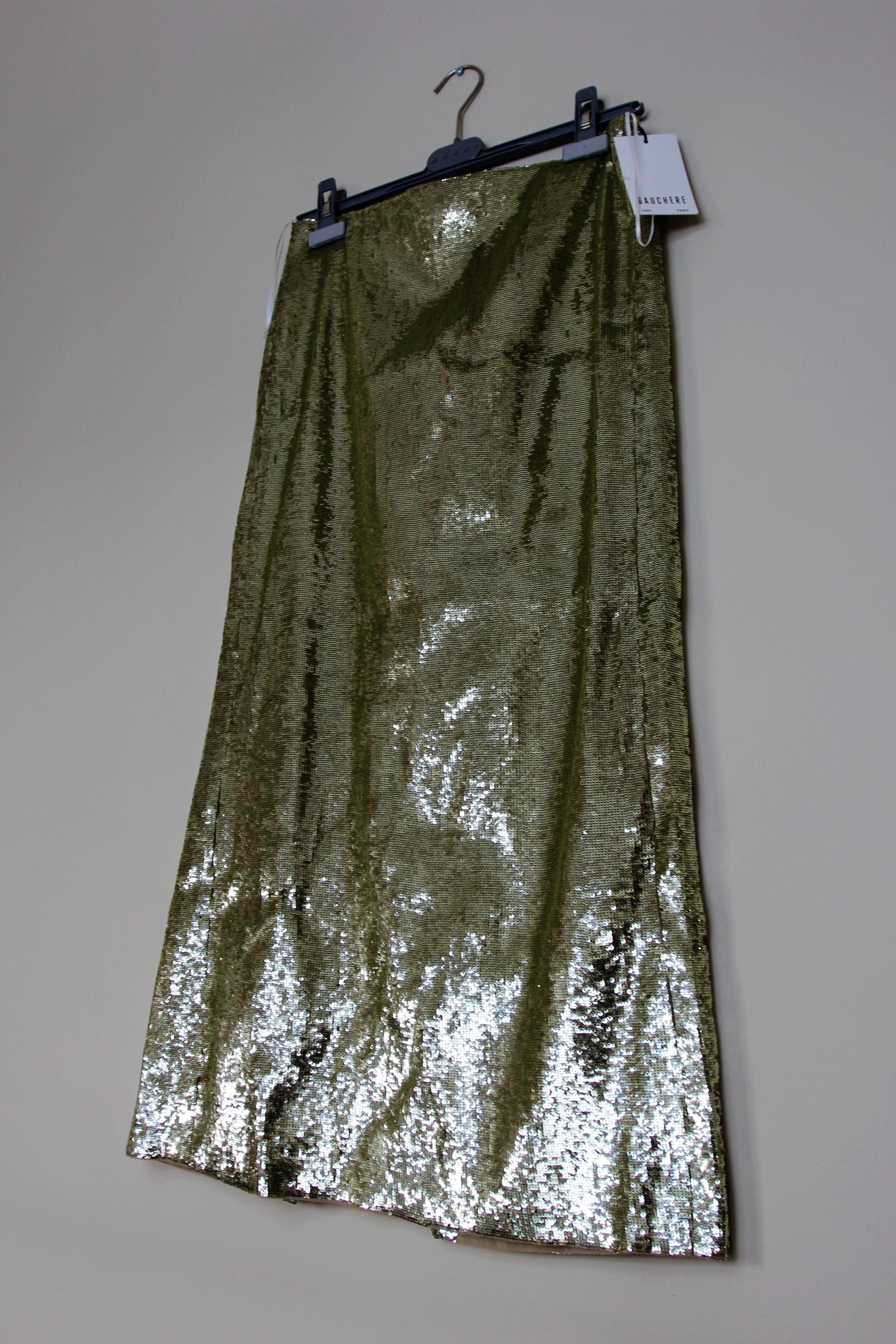 Other BNWT AW23 GAUCHERE GOLDEN SEQUIN MIDI SKIRT 36 Size 25" / US 0 / IT 36 - 5 Thumbnail