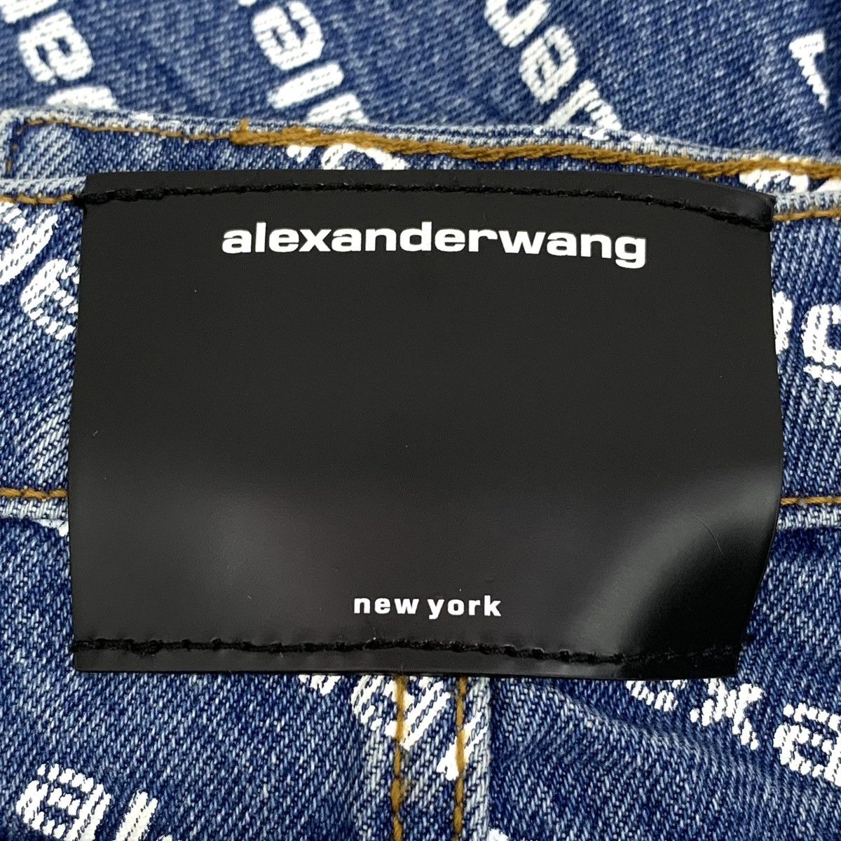 Alexander Wang Alexander Wang Blue Denim Shorts All Over Logo Print K26WX Size 25" / US 0 / IT 36 - 5 Thumbnail