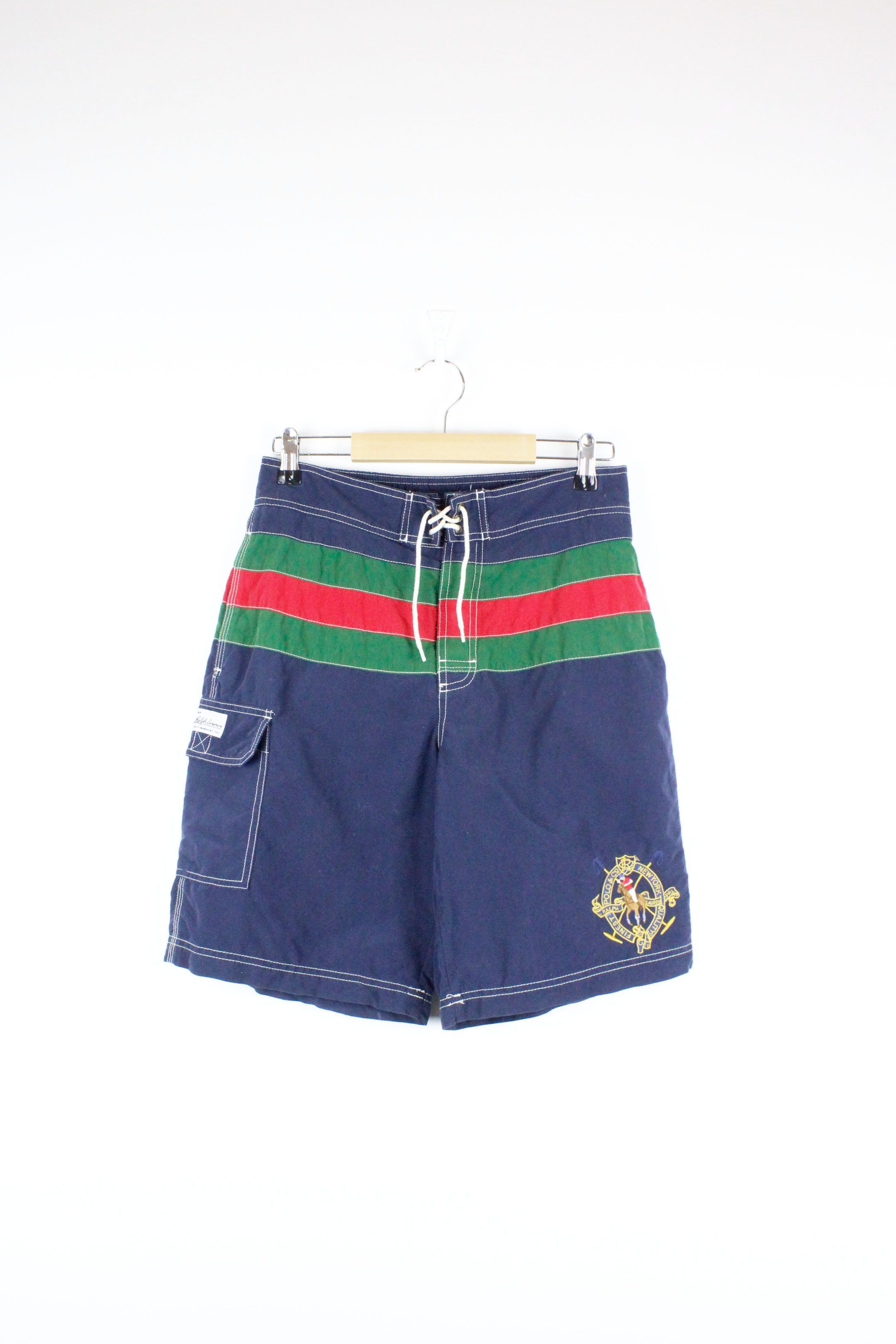 Vintage Polo Ralph Lauren New York Logo Swim Shorts Preppy