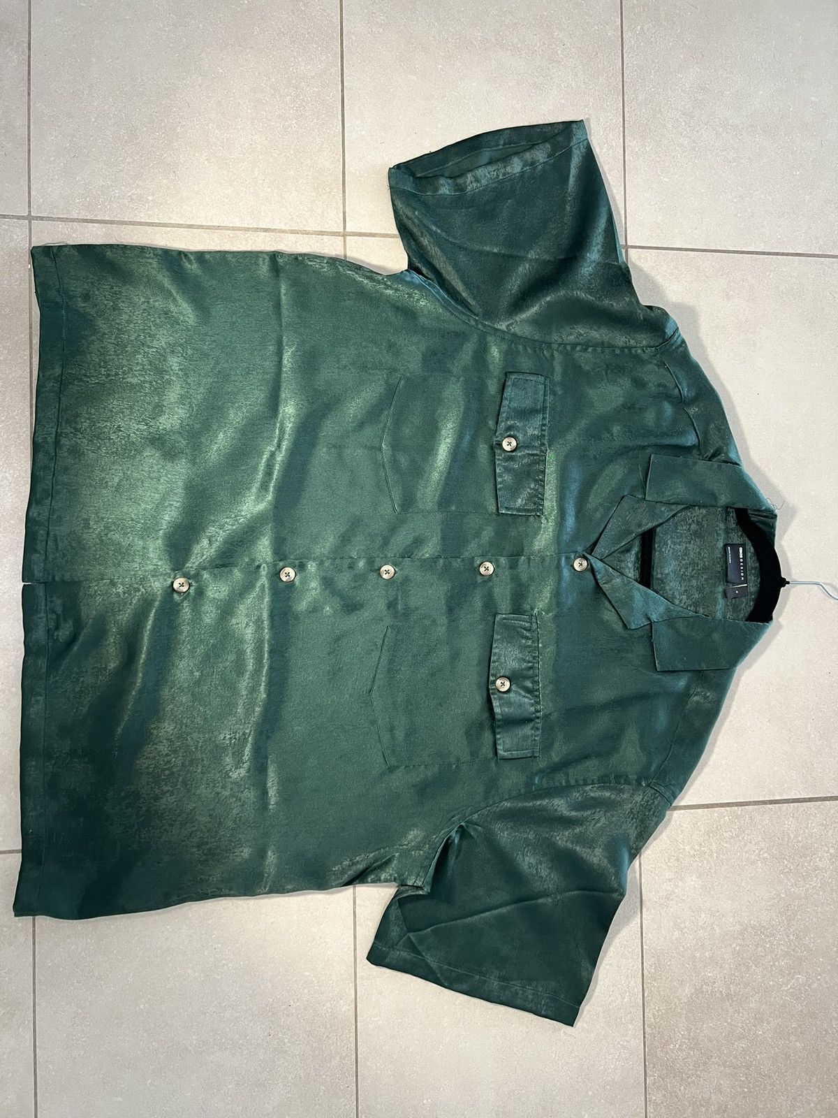Asos ASOS Design Forest-Green Satin-Look Shirt Size US M / EU 48-50 / 2 - 1 Thumbnail