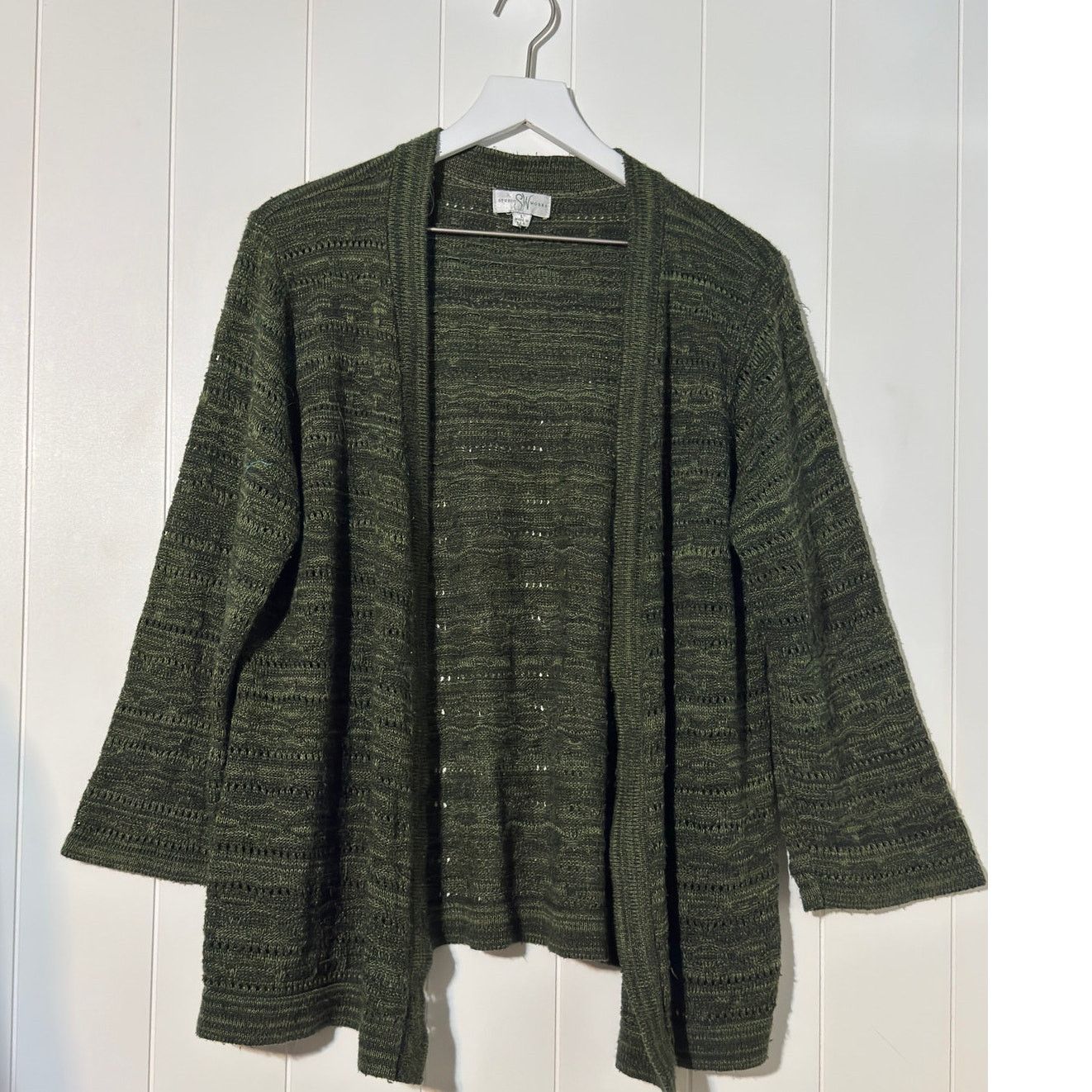 Other Studio Works Womens 2X Green Open Knit Cardigan Size L / US 10 / IT 46 - 1 Thumbnail