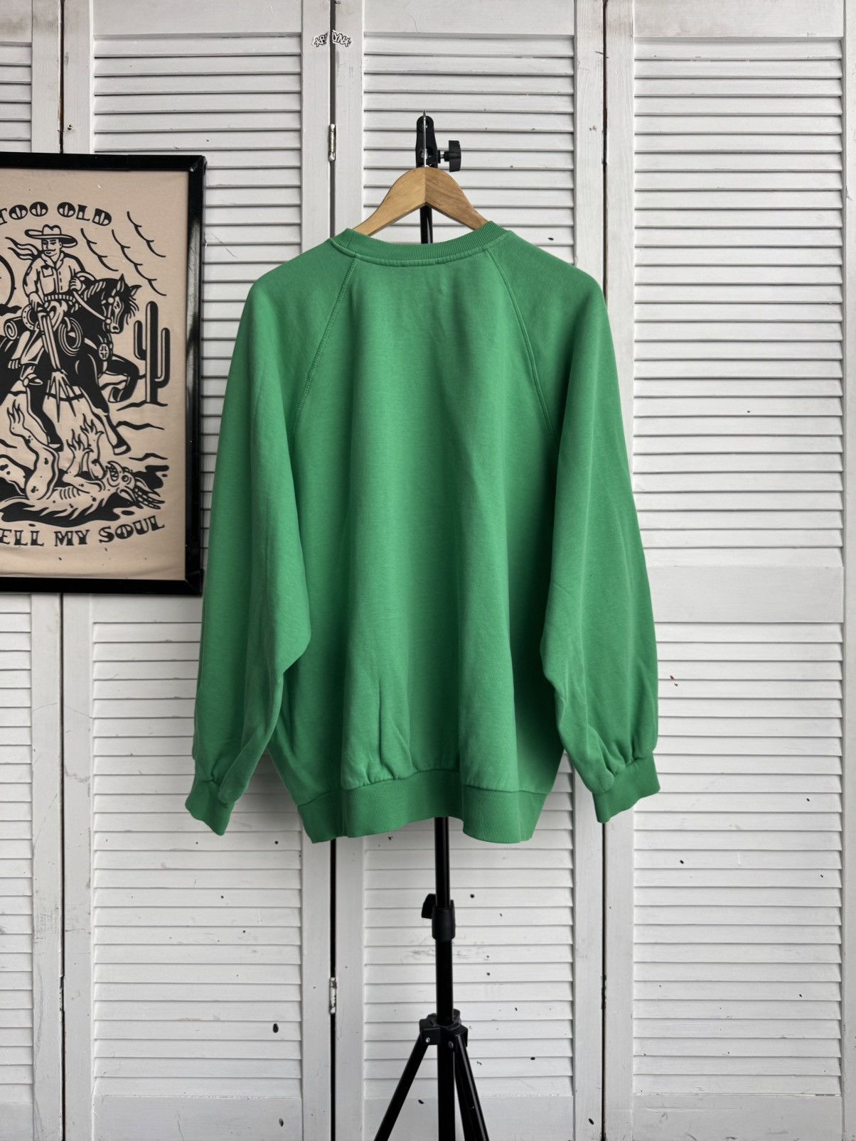 Bershka Vintage Bershka Wanna Talk Baggy Oversized Green Sweatshirt Size US XL / EU 56 / 4 - 2 Thumbnail