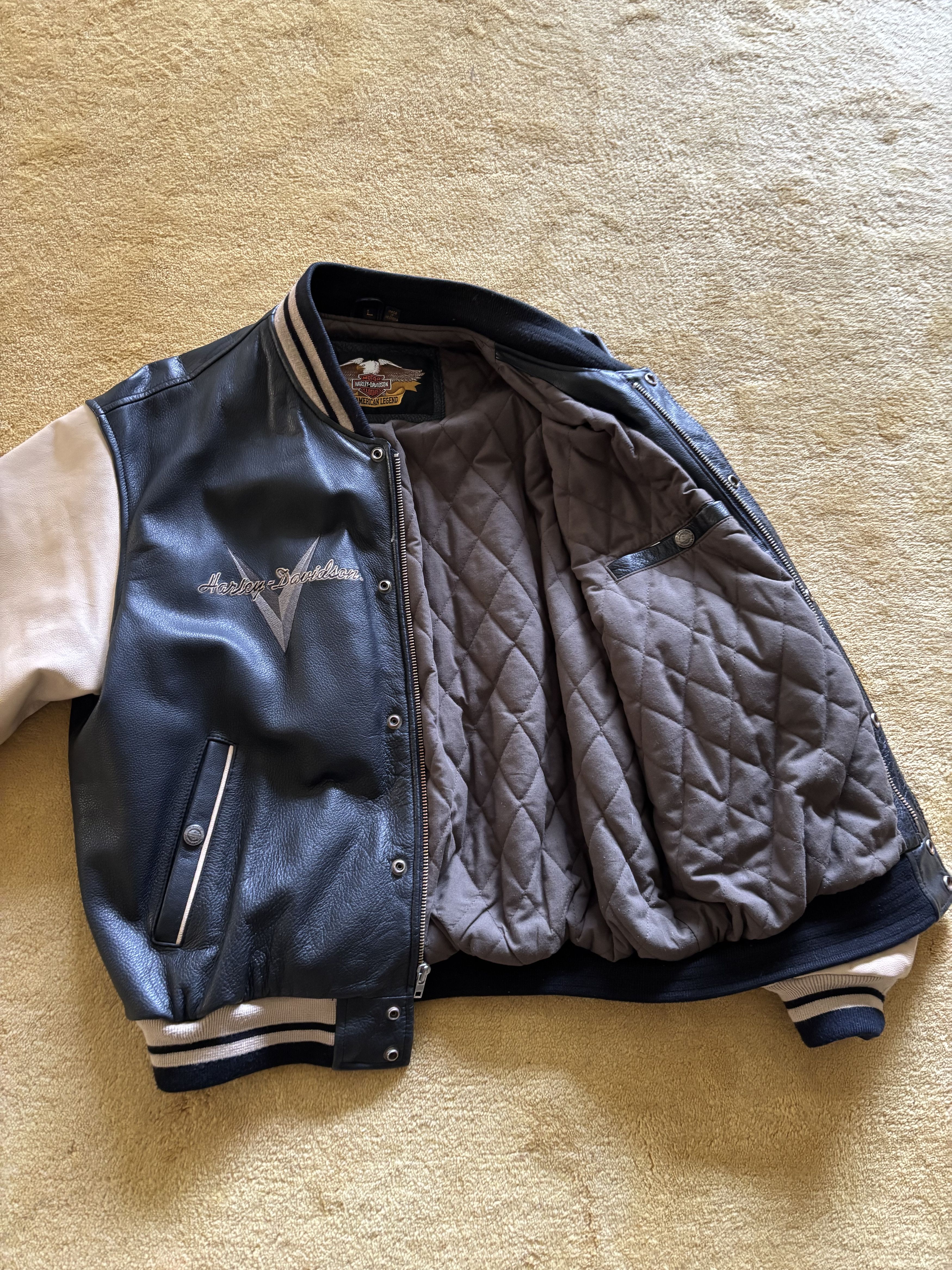 Harley Davidson Harley-Davidson Leather Varsity Jacket Size US L / EU 52-54 / 3 - 6 Thumbnail