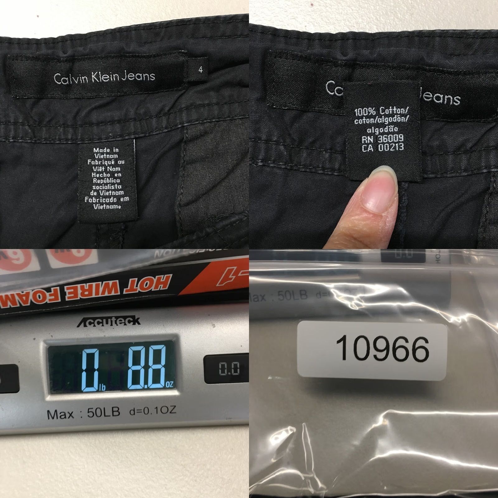 Calvin Klein Calvin Klein Cropped Cargo Pants Womens 4 Black Cotton Mid Rise Flat Front Zip Size 27" / US 4 / IT 40 - 9 Thumbnail