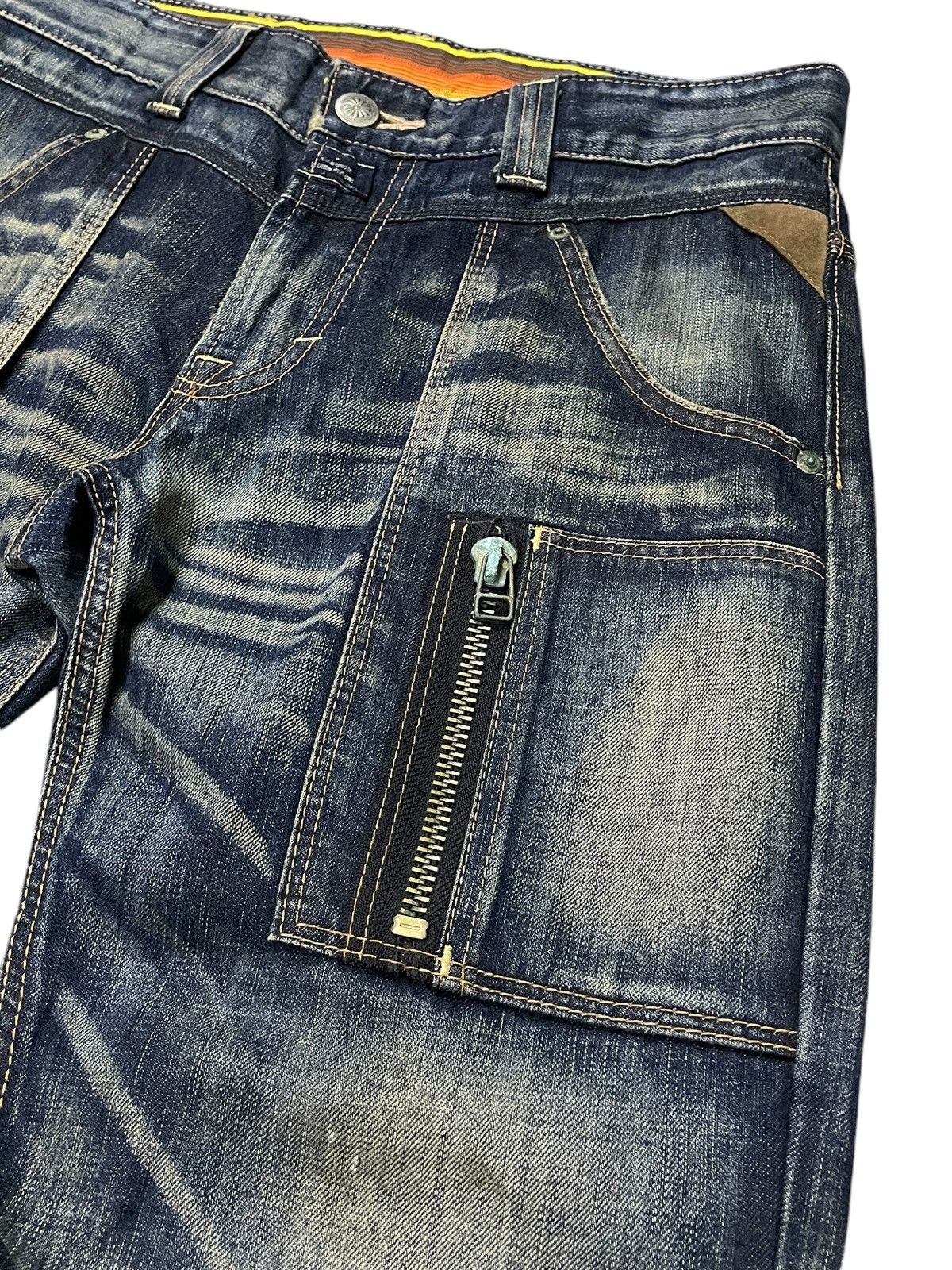 Edwin × Hysteric Glamour × Japanese Brand Edwin Bush Pocket Mud Wash Claw Mark Loose Denim Pants Size US 32 / EU 48 - 14 Thumbnail