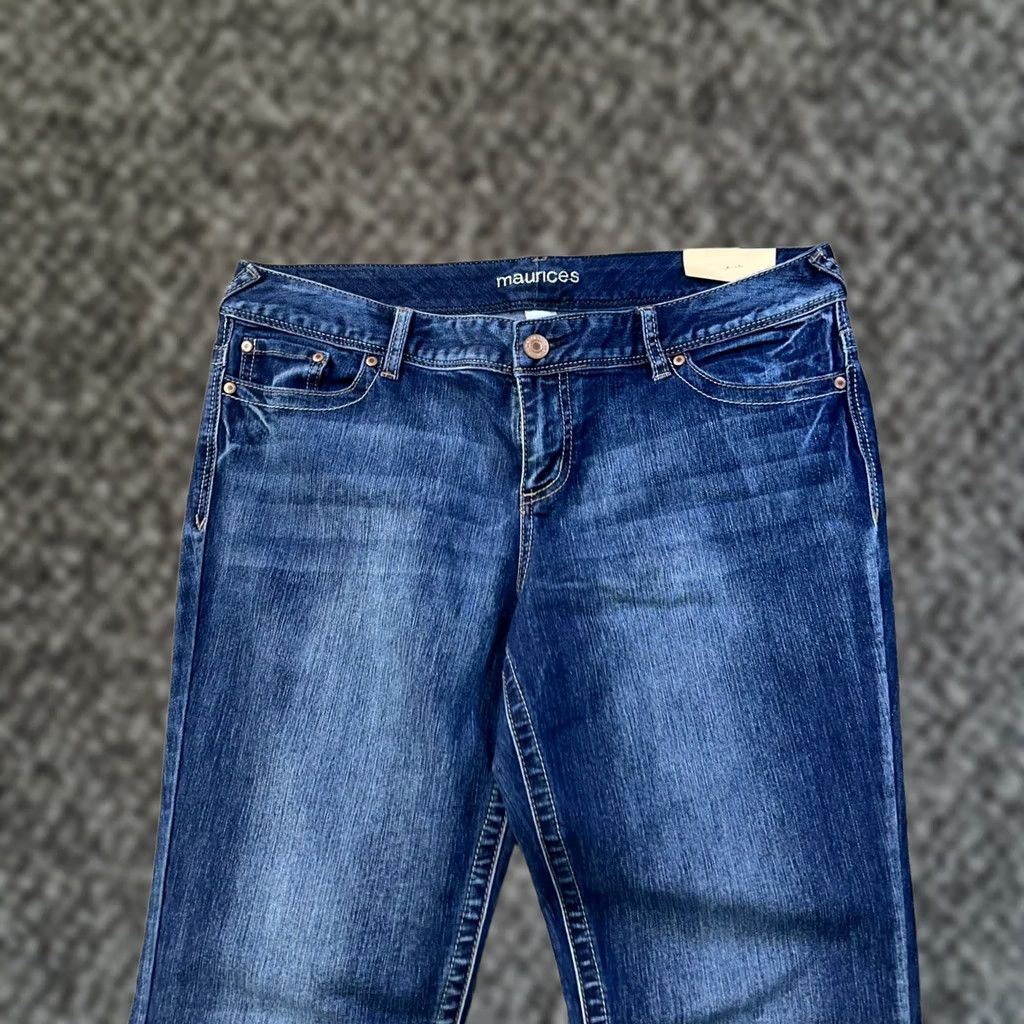 Vintage Maurices Jeans Women's 13/14 Blue Denim Stretch Low rise Bootcut Size 36" / US 14 / IT 50 - 1 Thumbnail