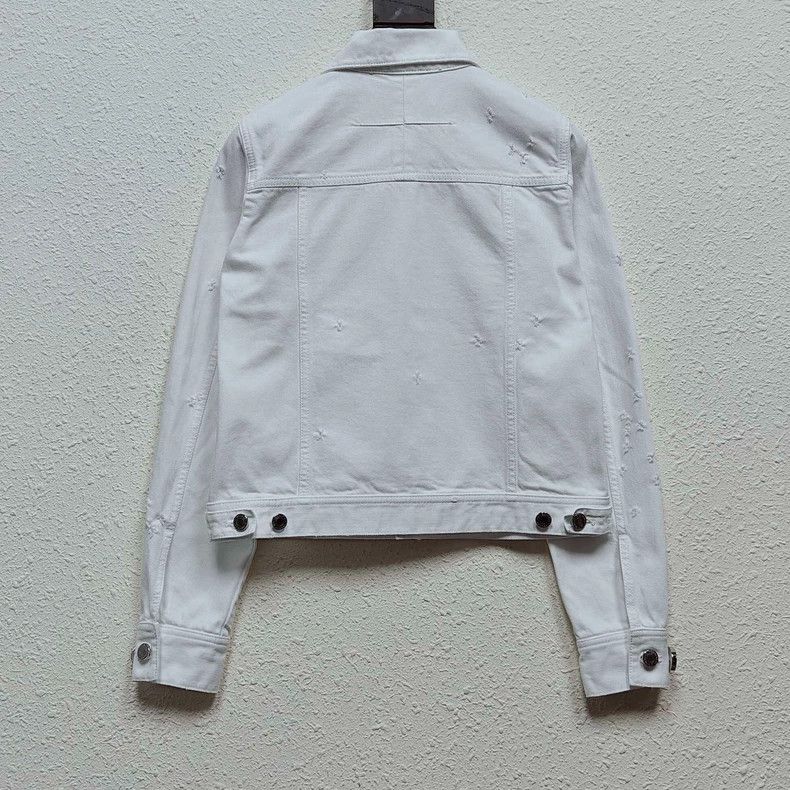 Givenchy Givenchy Distressed Denim Jacket White Size US M / EU 48-50 / 2 - 2 Thumbnail