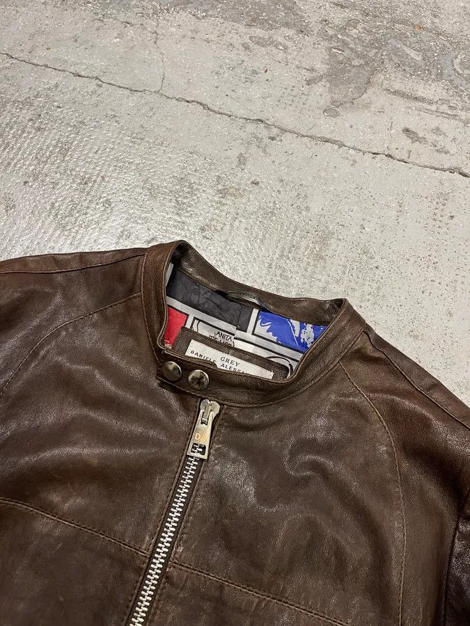 Daniele Alessandrini 2000s Daniele Alessandrini Biker Brown Leather Jacket Size US S / EU 44-46 / 1 - 6 Thumbnail