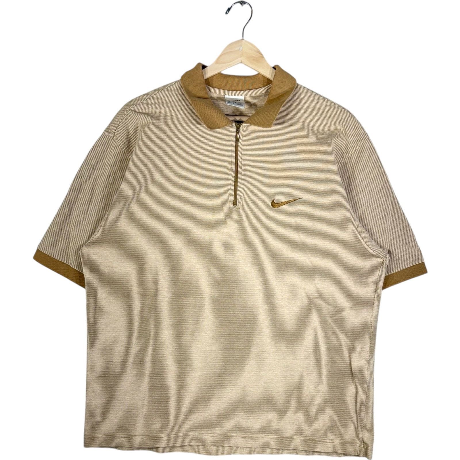 Nike Vintage Nike Mini Swoosh Logo 1/4 Zip Short Sleeve Polo L Size US L / EU 52-54 / 3 - 1 Thumbnail