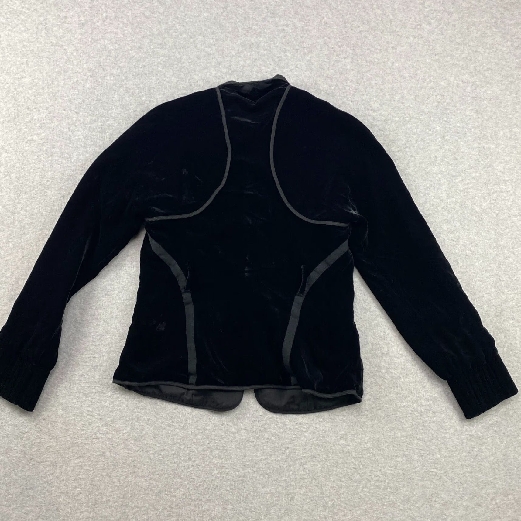 Armani Exchange Armani Exchange Velvet Jacket Womens M Black Full Zip Lined Silk Blend Modern Casual All Seasons Mid-Length Pockets Size M / US 6-8 / IT 42-44 - 7 Thumbnail