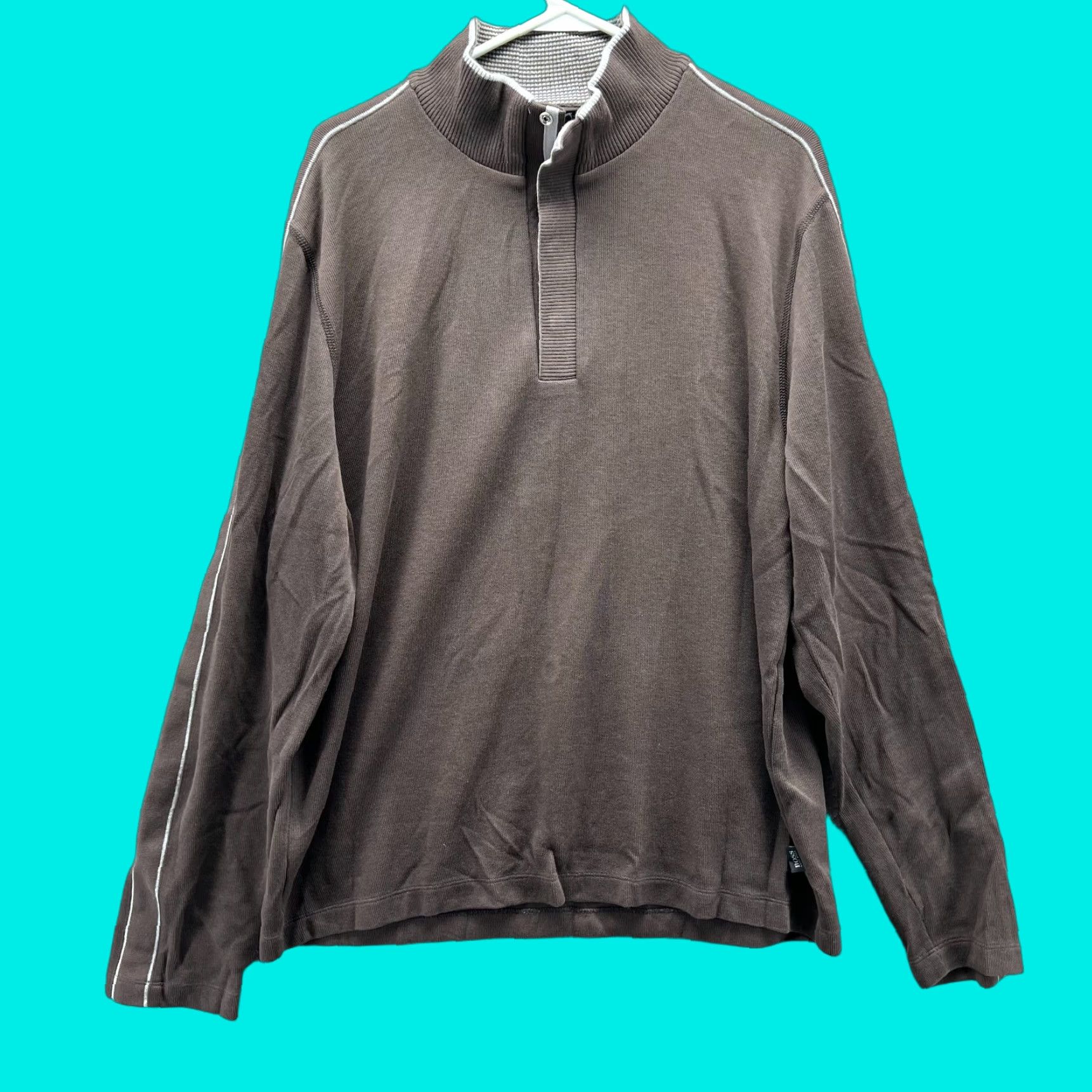Hugo Boss VINTAGE Hugo Boss Sweater Mens XL Brown Quarter Zip Fleece Picano Pullover Jacket Size US XL / EU 56 / 4 - 1 Thumbnail