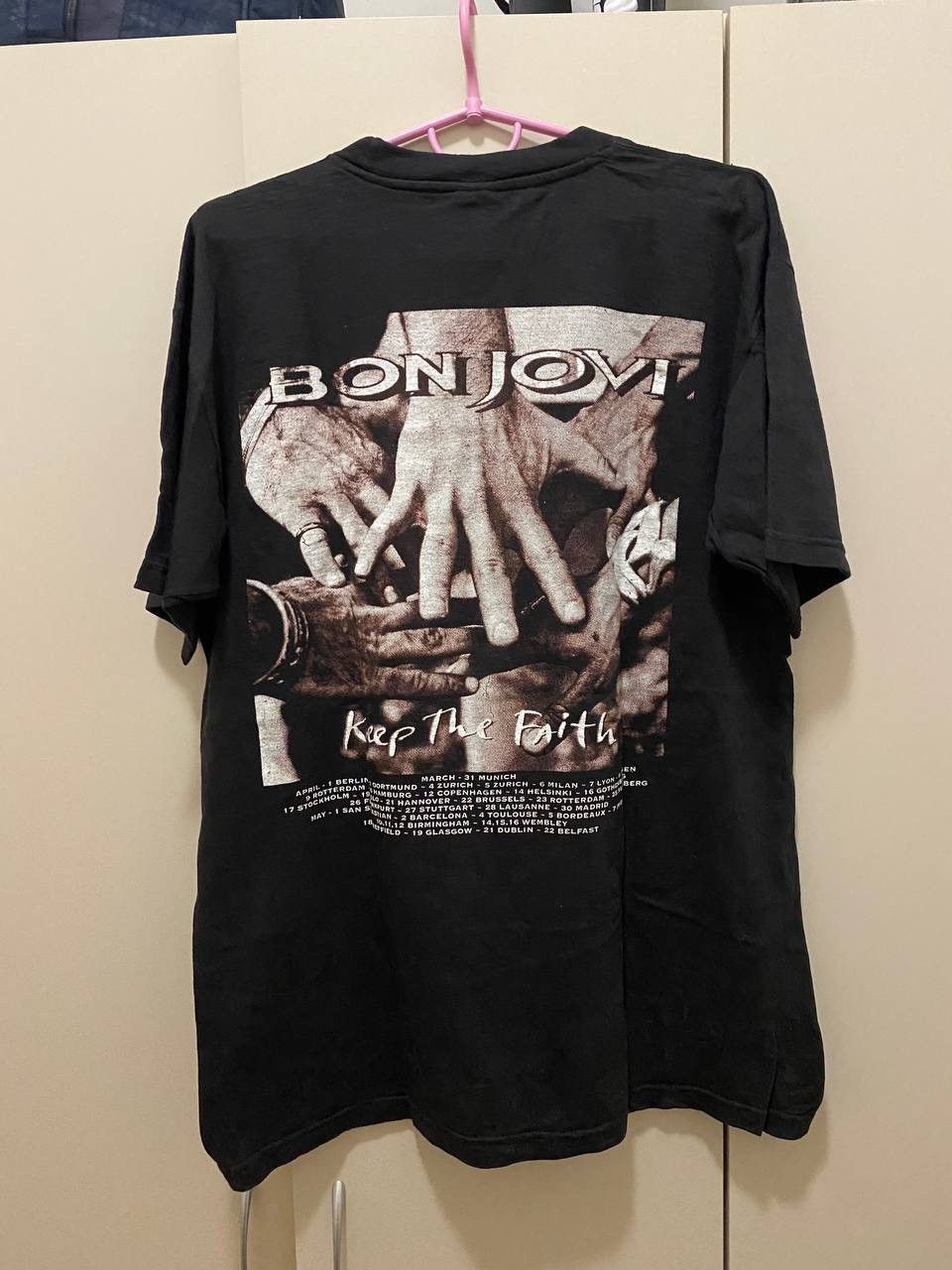Band Tees × Bon Jovi × Vintage 1992 Vintage Bon Jovi Shirt Single Stitch Vintage Tour Size US XL / EU 56 / 4 - 2 Thumbnail
