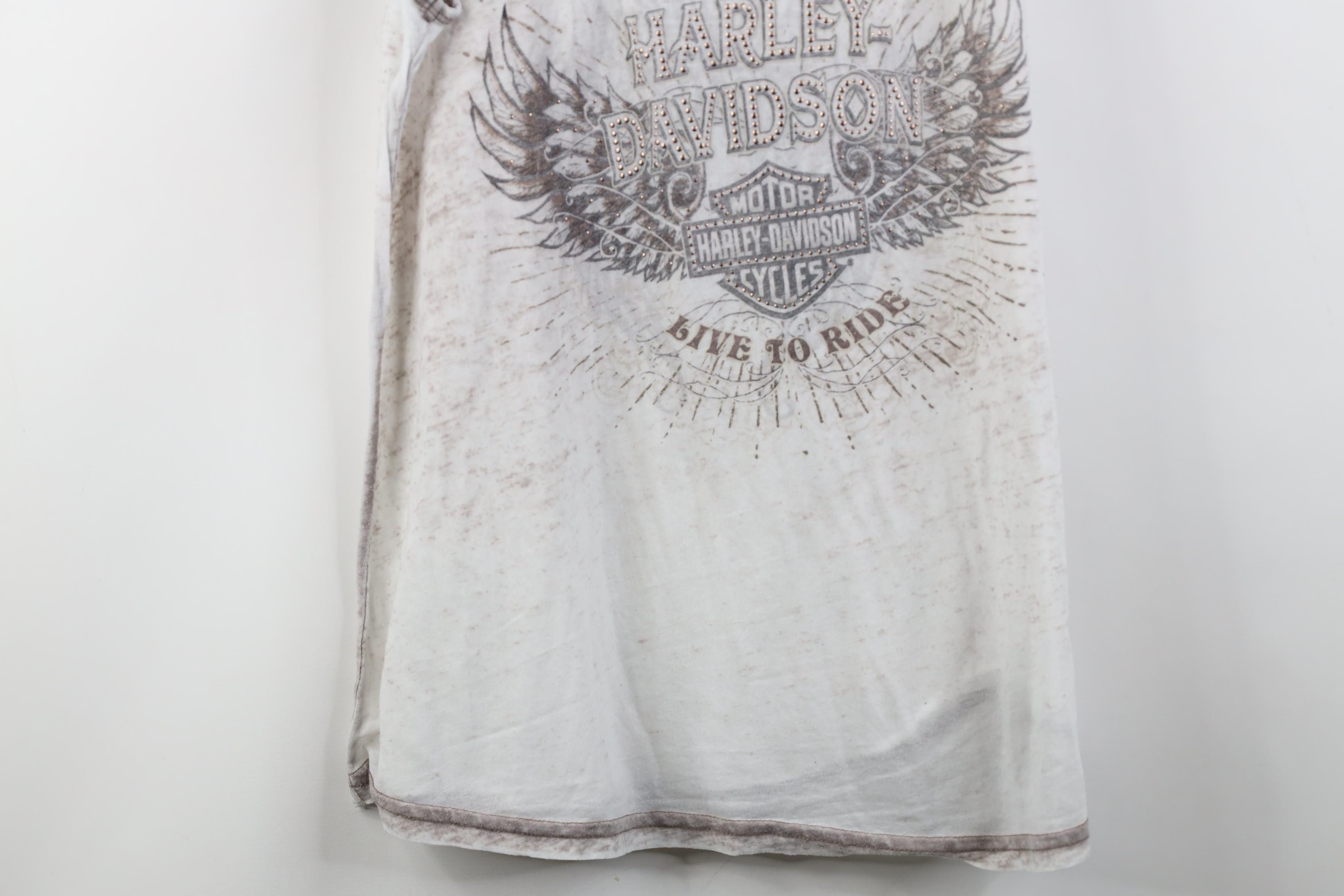 Harley Davidson Vintage Y2K Harley Davidson Sheer Jersey Tank Top T-Shirt Size XL / US 12-14 / IT 48-50 - 3 Thumbnail