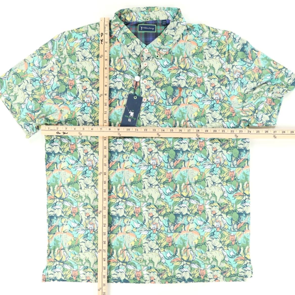 Vintage William Murray It's Like a Jungle Golf Stretch Polo Shirt Green Men's XL Size US XL / EU 56 / 4 - 3 Thumbnail