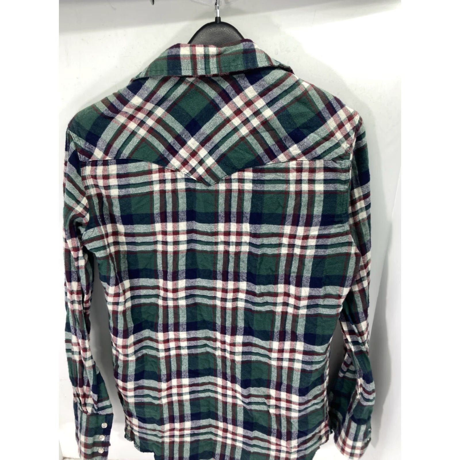 Wrangler VINTAGE Wrangler Flannel Pearl Snap Shirt Men S Green Plaid Long Sleeve Western Size US S / EU 44-46 / 1 - 7 Thumbnail