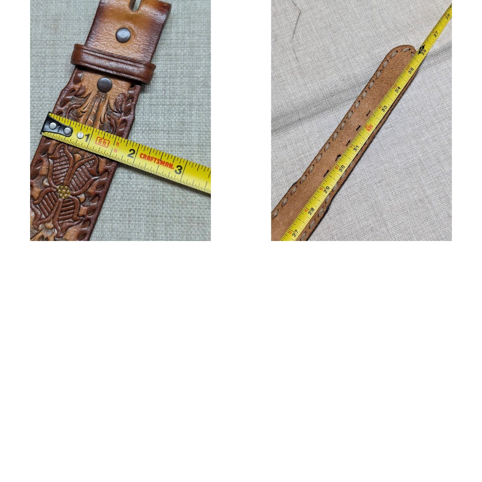 Tony Lama VINTAGE Tony Lama Belt Western Belt Men 30 Brown Leather Cowhide Tooled Floral USA Made Buckle Slim 1-3/4" Western Theme Southwestern Mens Size 30 - 9 Thumbnail