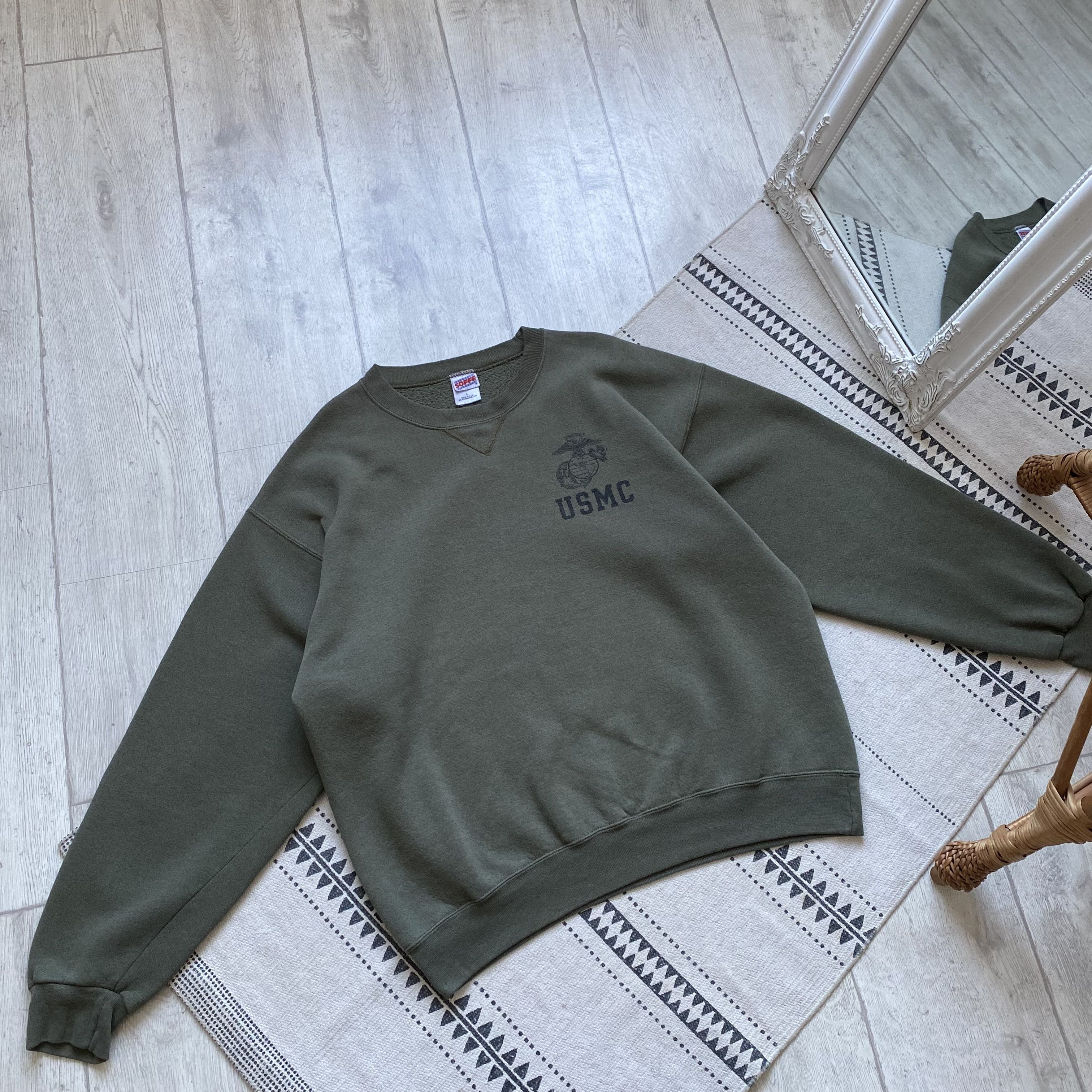 Russell Athletic 🪖 Vintage 90s USMC Army Sweatshirt USA Crewneck Size US XL / EU 56 / 4 - 7 Thumbnail