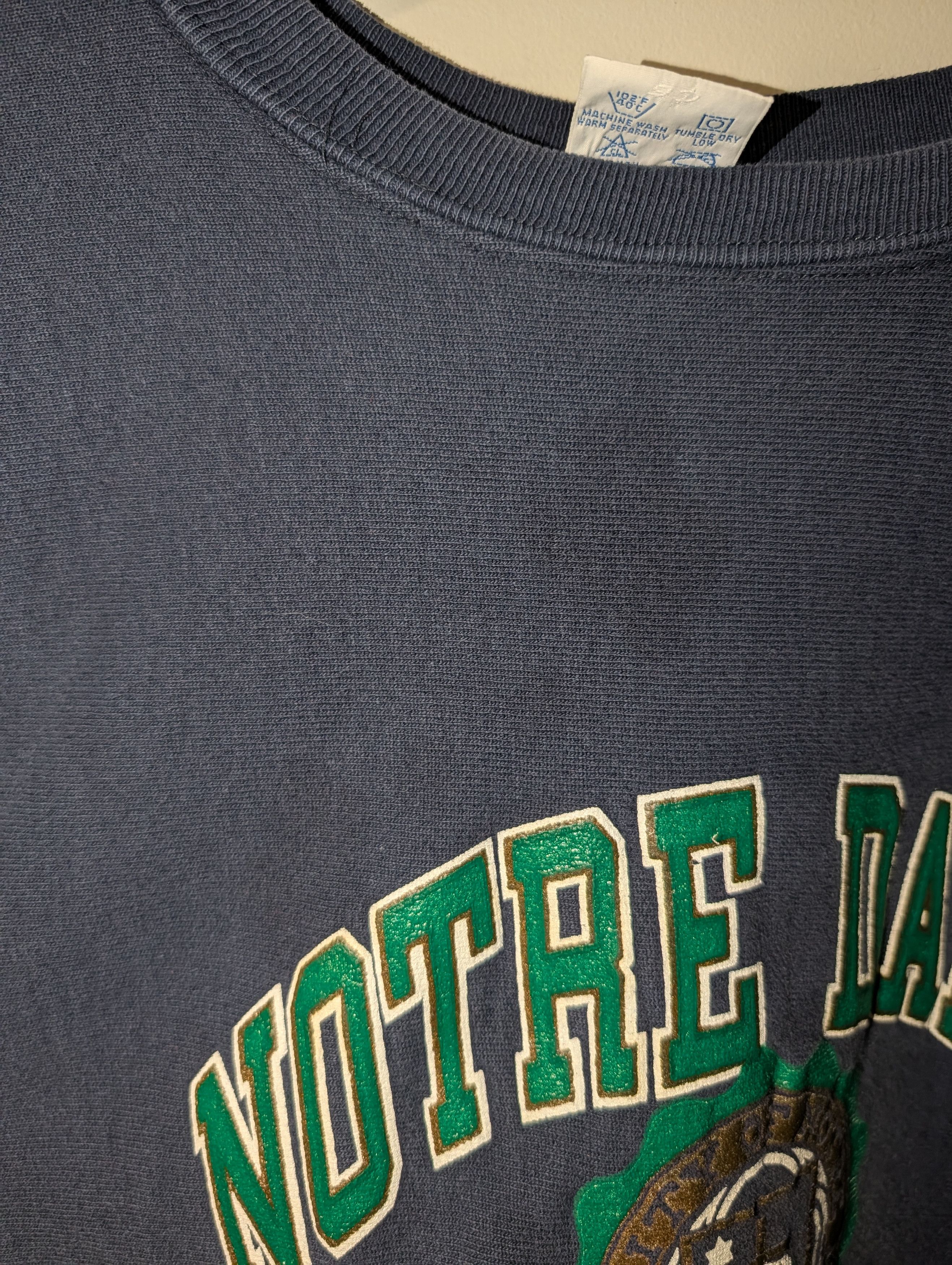 NCAA Vintage 90s Notre Dame Champion Reverse Weave Sweatshirt Size US L / EU 52-54 / 3 - 8 Thumbnail