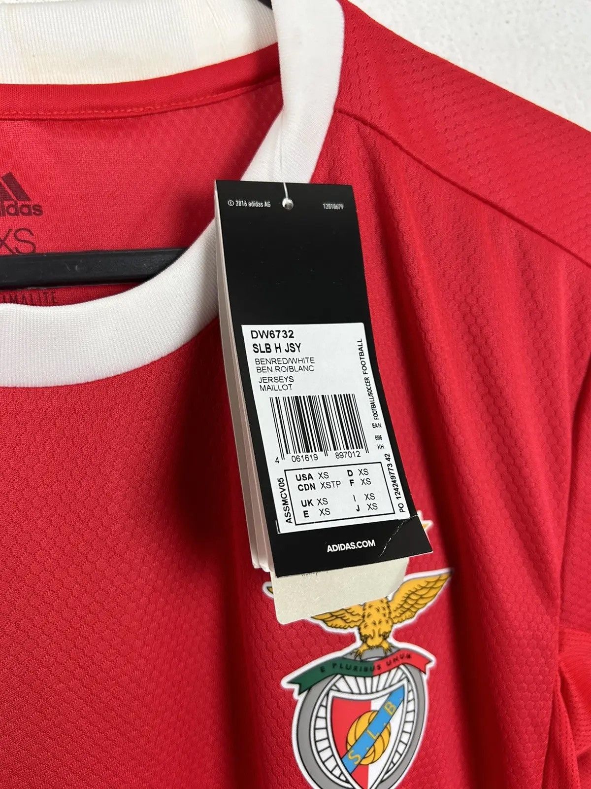 Adidas Adidas x SL Benfica 2019/20 Home Kit Soccer Jersey Size US XS / EU 42 / 0 - 4 Thumbnail